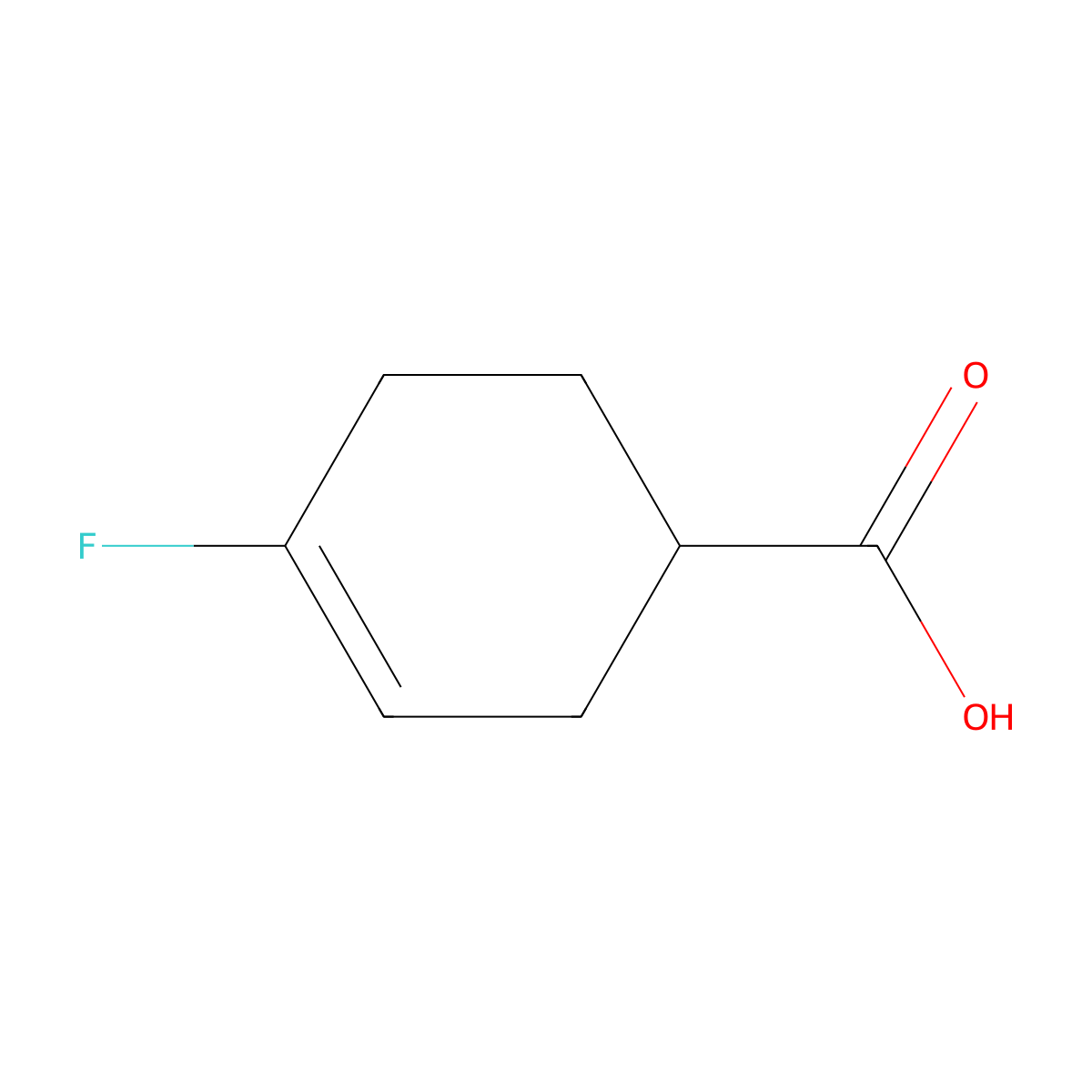 4-Fluorocyclohex-3-ene-1-carboxylic acid molecular structure, CAS 350-44-7