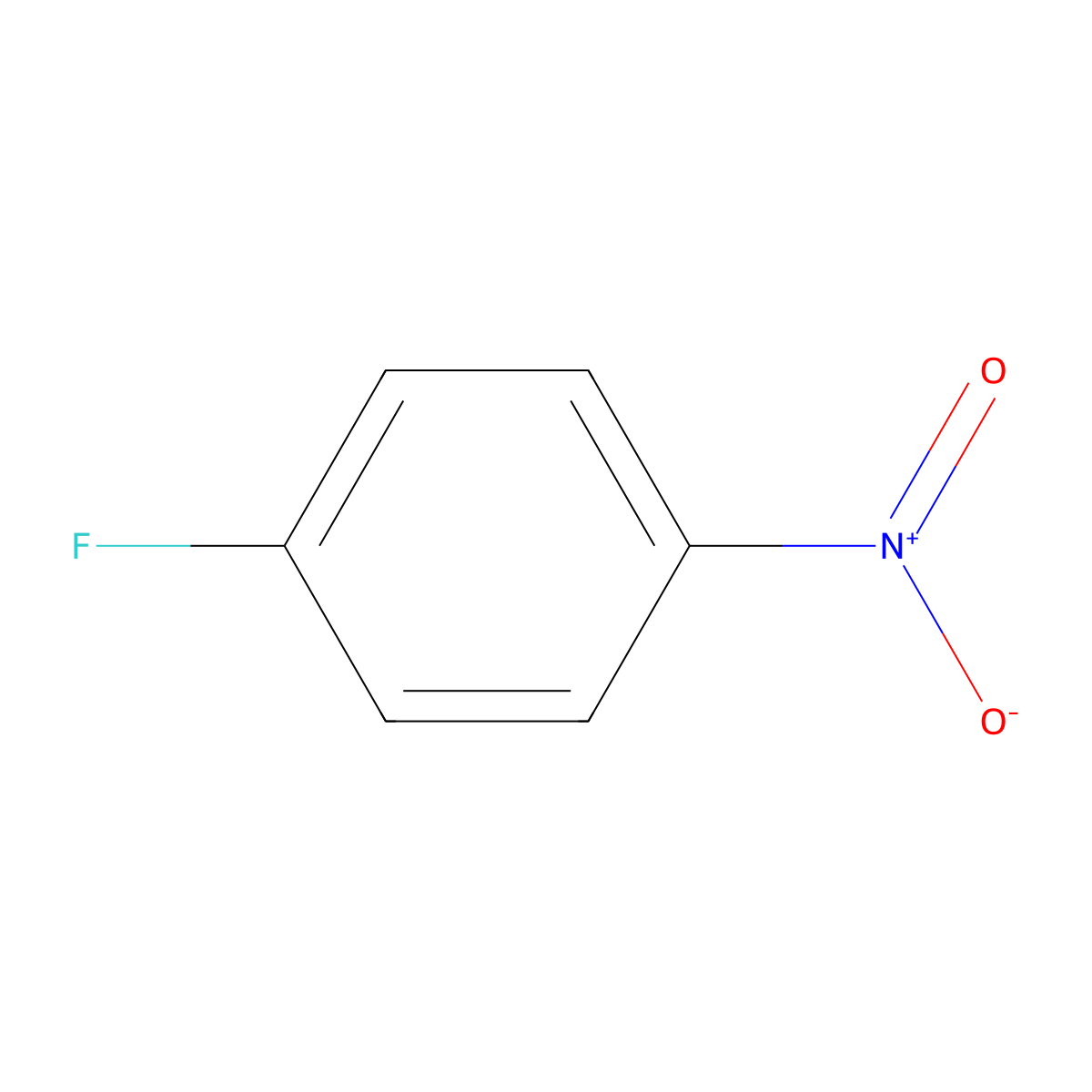 p-Fluoronitrobenzene molecular structure, CAS 350-46-9