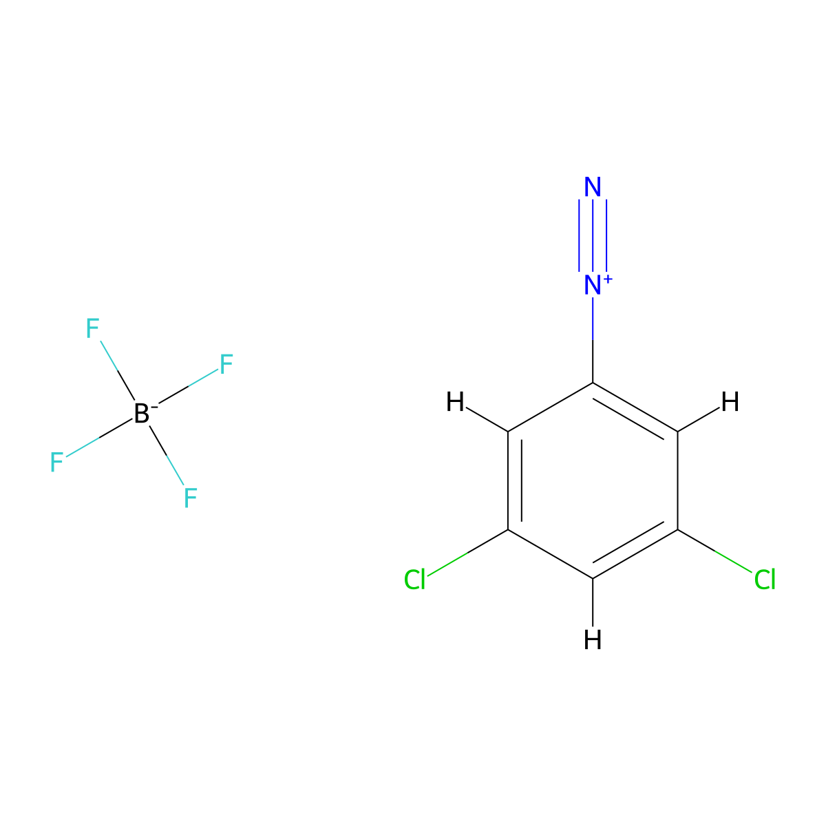 3,5-Dichlorophenyldiazonium tetrafluoroborate molecular structure, CAS 350-67-4