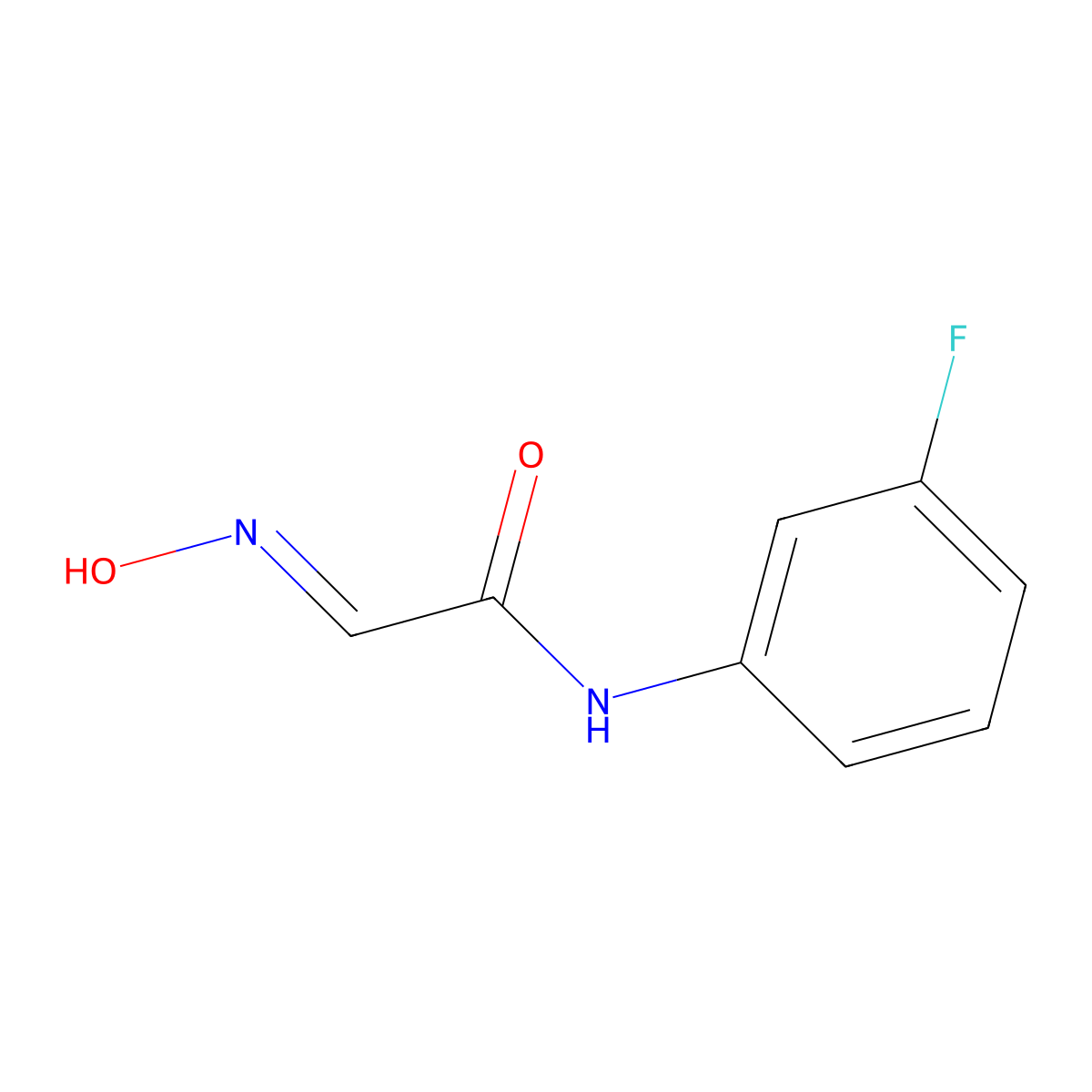 N-(3-fluorophenyl)-2-(N-hydroxyimino)acetamide molecular structure, CAS 350-78-7