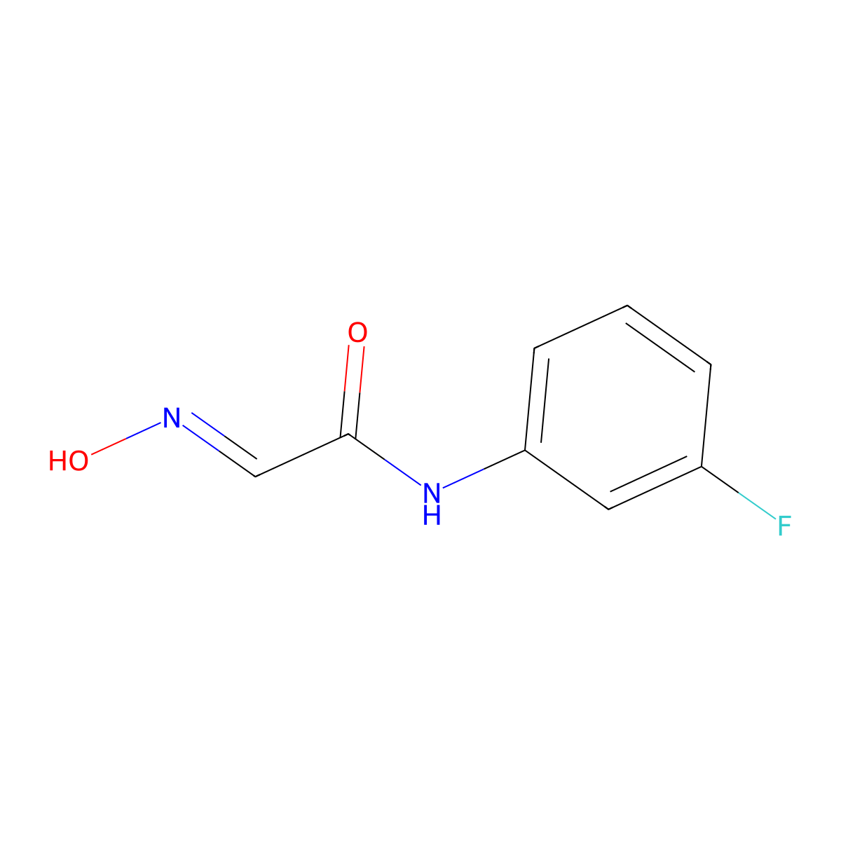 N-(3-fluorophenyl)-2-(N-hydroxyimino)acetamide molecular structure, CAS 350-78-7