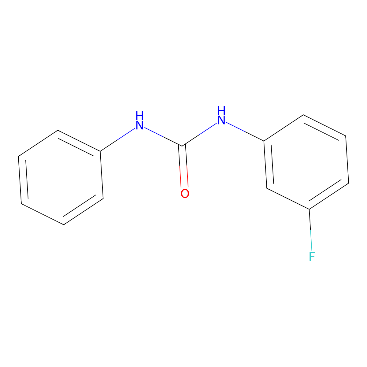 N-(3-Fluorophenyl)-N'-phenylurea molecular structure, CAS 350-79-8