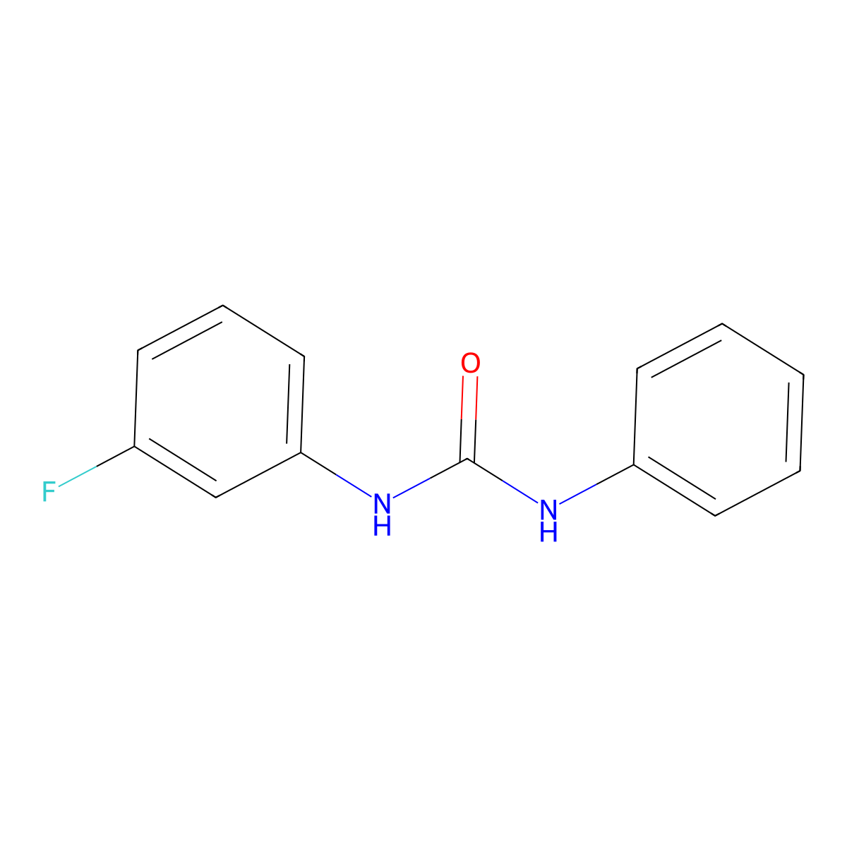 N-(3-Fluorophenyl)-N'-phenylurea molecular structure, CAS 350-79-8