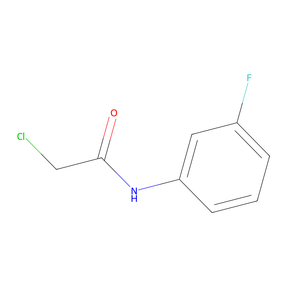 2-chloro-N-(3-fluorophenyl)acetamide molecular structure, CAS 350-81-2