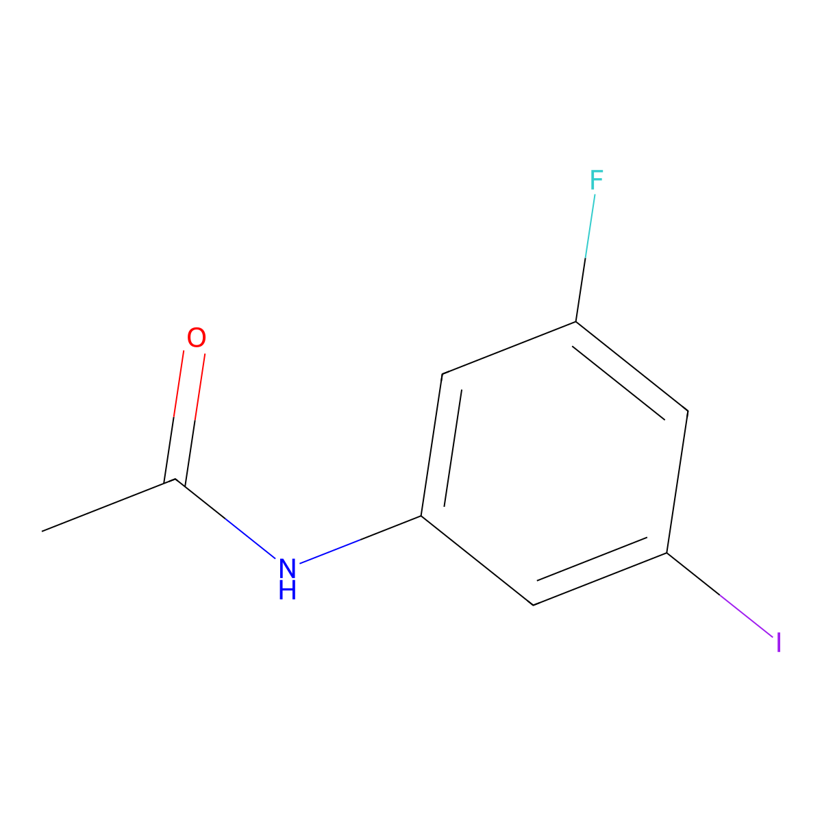 n-(3-Fluoro-5-iodophenyl)acetamide molecular structure, CAS 350-83-4