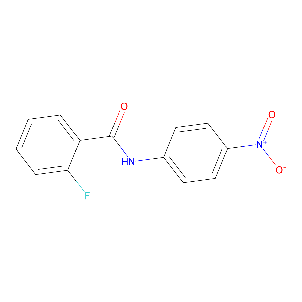 2-fluoro-N-(4-nitrophenyl)benzamide molecular structure, CAS 350-97-0