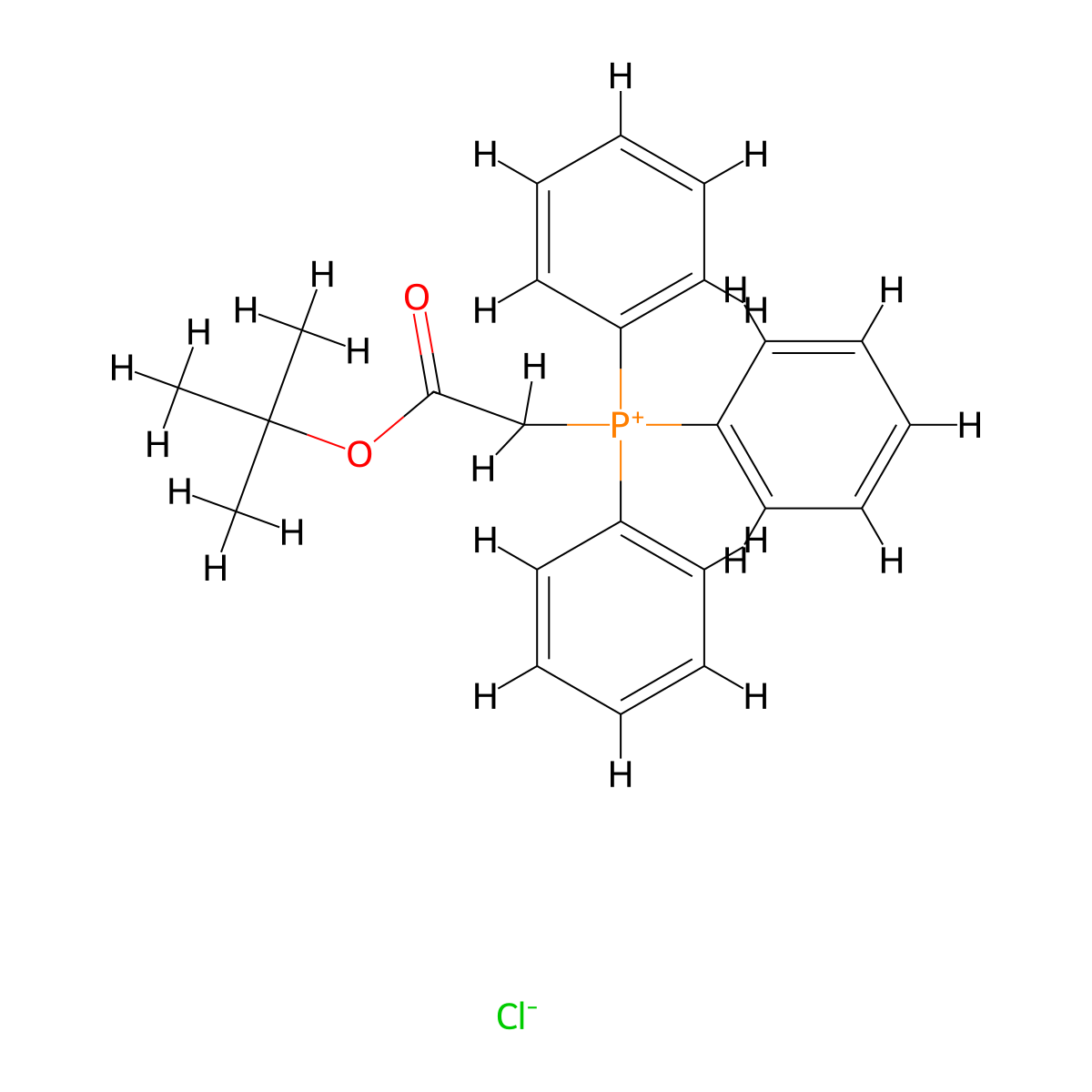 (2-(tert-Butoxy)-2-oxoethyl)triphenylphosphonium chloride molecular structure, CAS 35000-37-4