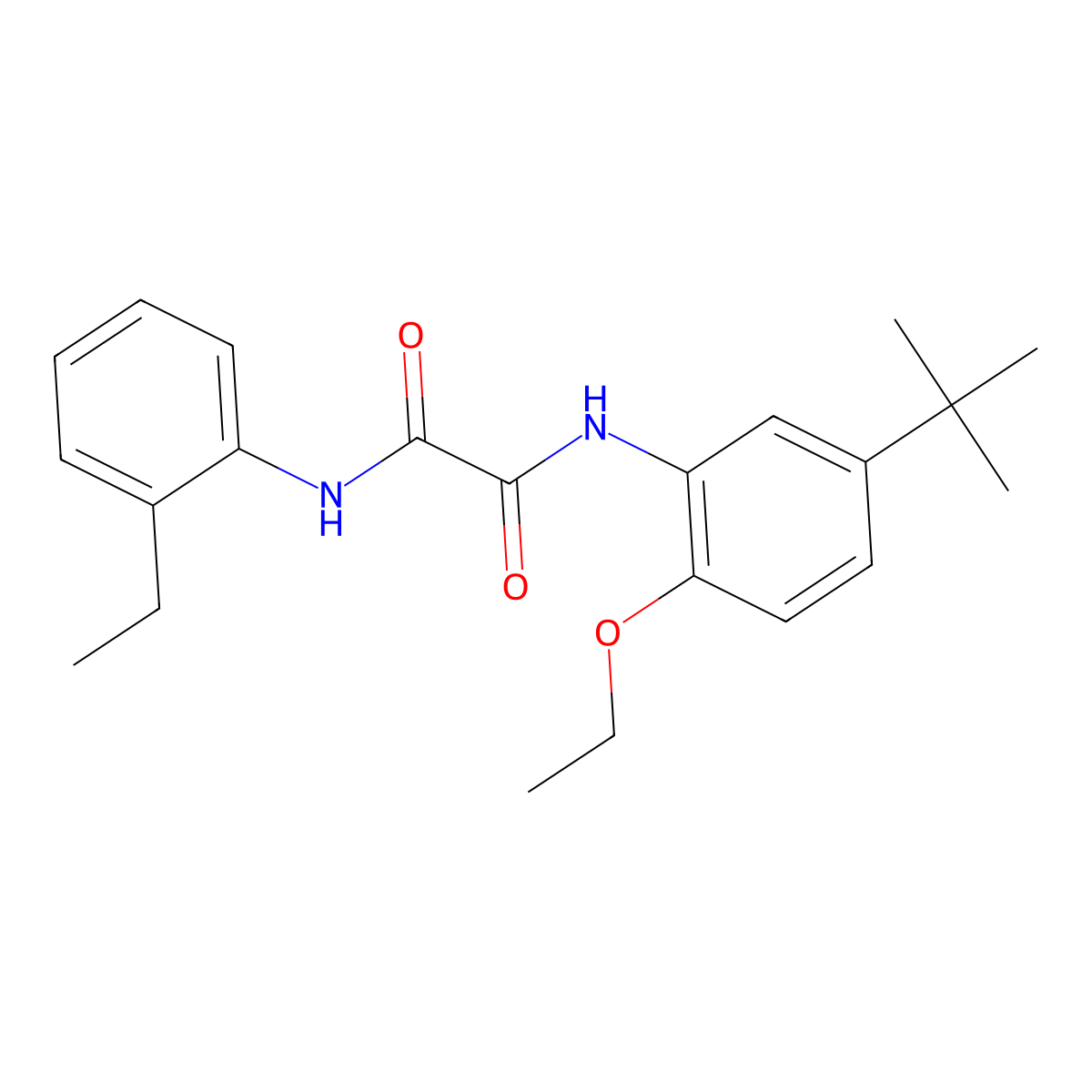 Ethanediamide, N1-[5-(1,1-dimethylethyl)-2-ethoxyphenyl]-N2-(2-ethylphenyl)- molecular structure, CAS 35001-52-6