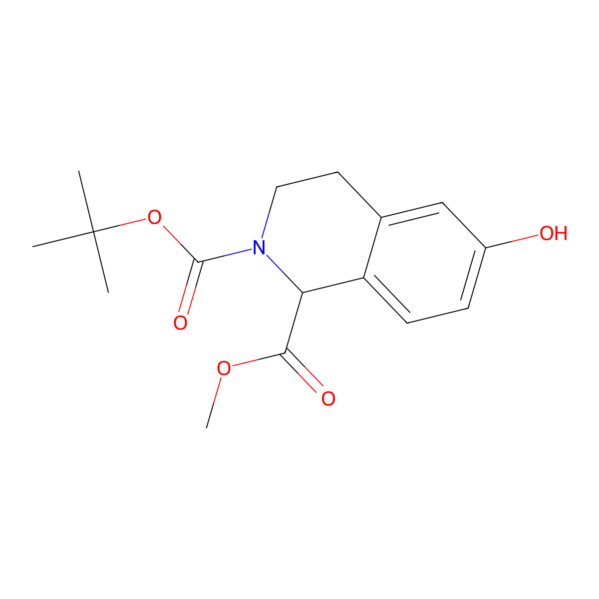 2-tert-butyl 1-methyl 6-hydroxy-3,4-dihydroisoquinoline-1,2(1H)-dicarboxylate molecular structure, CAS 350014-19-6
