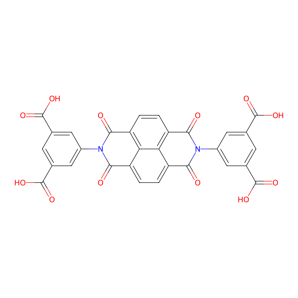 5,5'-(1,3,6,8-Tetraoxo-1,3,6,8-tetrahydrobenzo[lmn][3,8]phenanthroline-2,7-diyl)diisophthalic acid molecular structure, CAS 350024-36-1