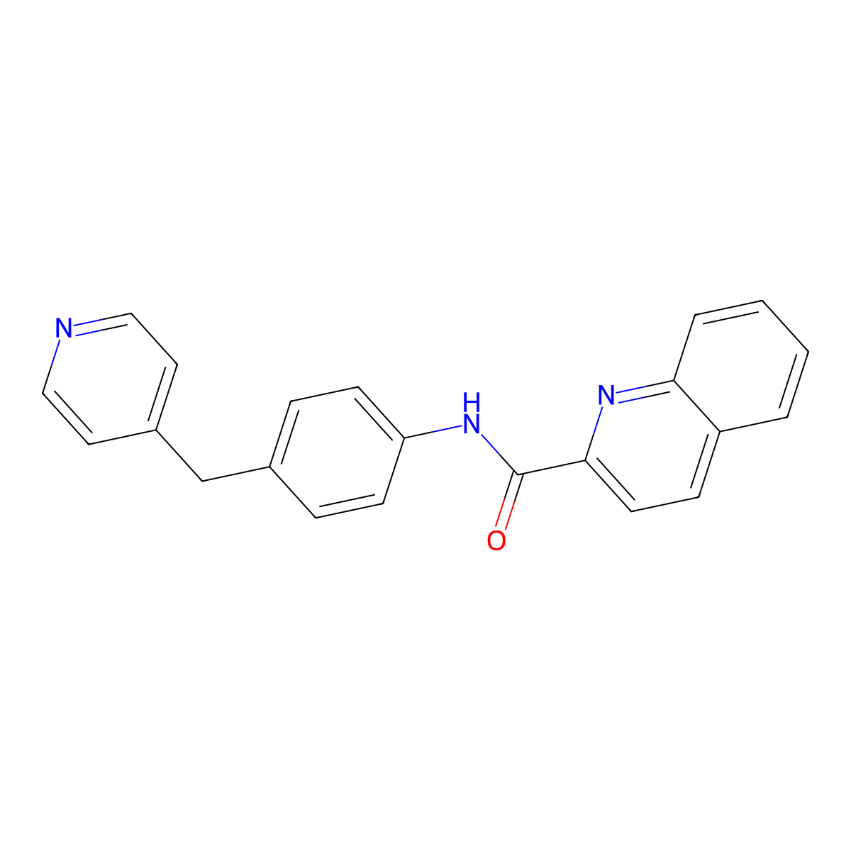 N-[4-(pyridin-4-ylmethyl)phenyl]quinoline-2-carboxamide molecular structure, CAS 350024-48-5