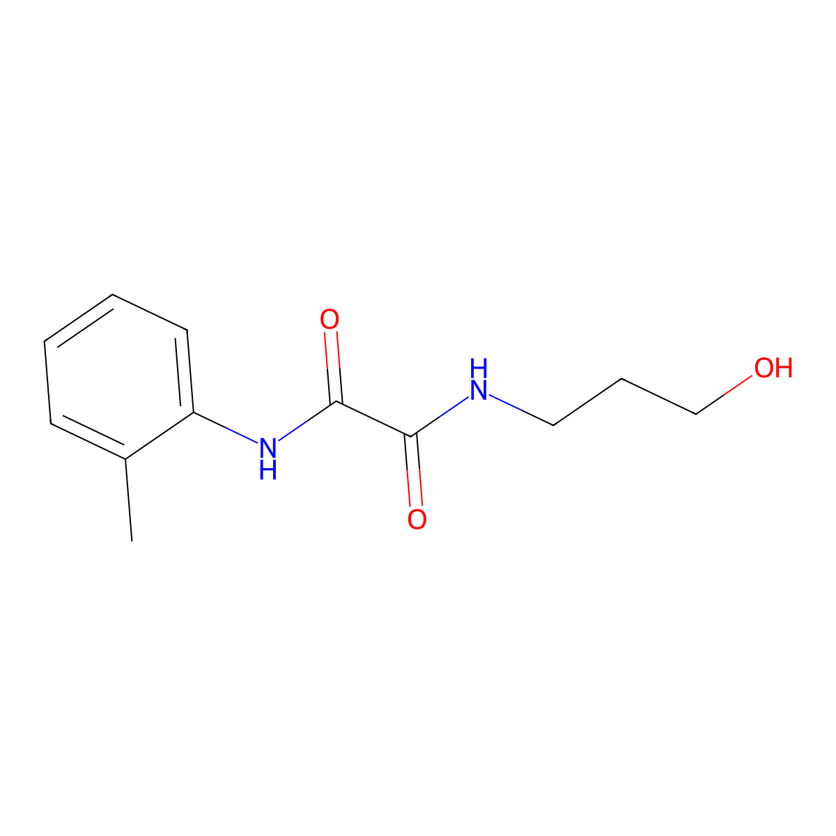 N-(3-hydroxypropyl)-N'-(2-methylphenyl)oxamide molecular structure, CAS 350024-58-7