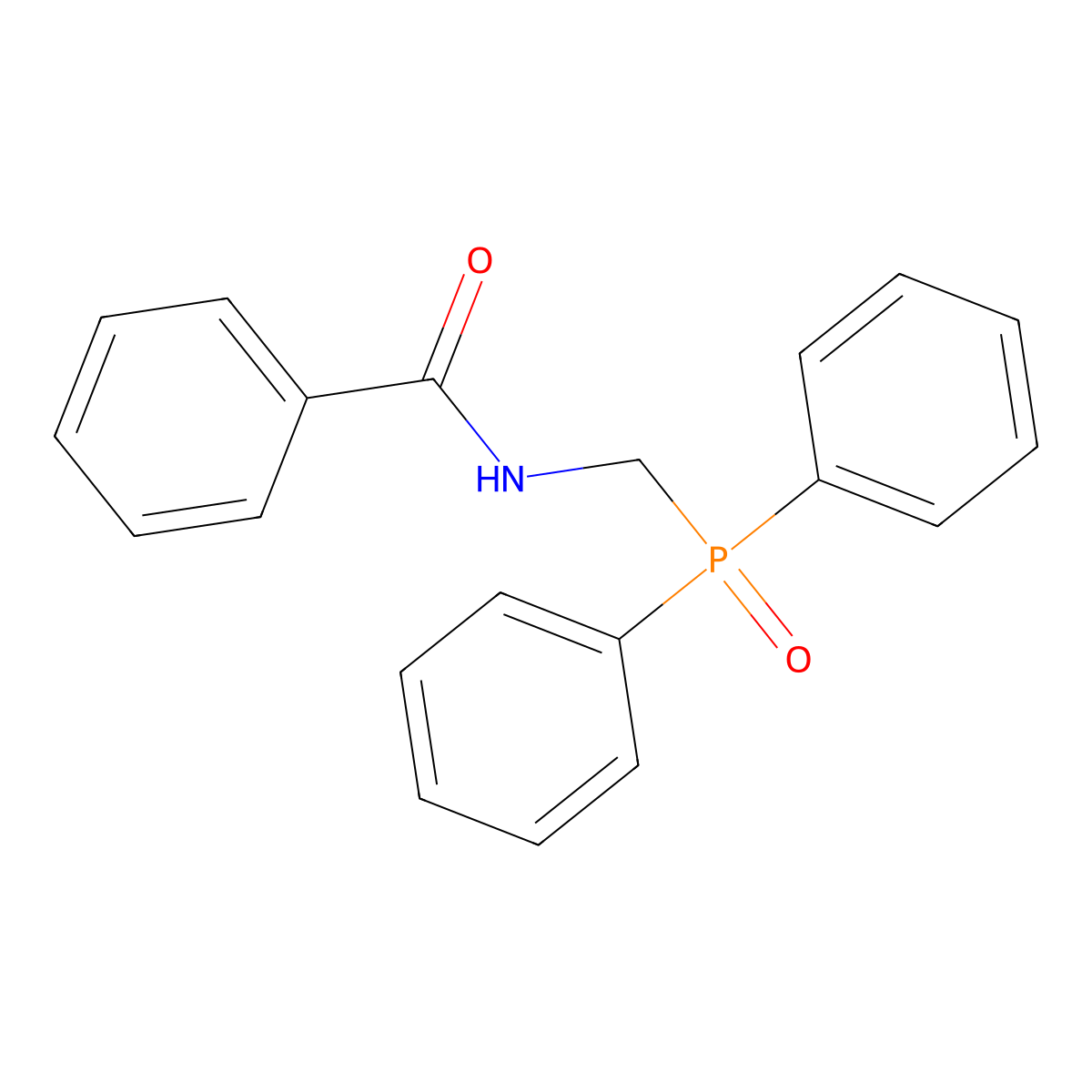 Benzamide, N-[(diphenylphosphinyl)methyl]- molecular structure, CAS 35003-98-6