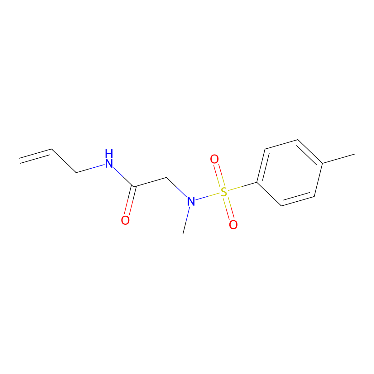 2-[methyl-(4-methylphenyl)sulfonylamino]-N-prop-2-enylacetamide molecular structure, CAS 350030-17-0