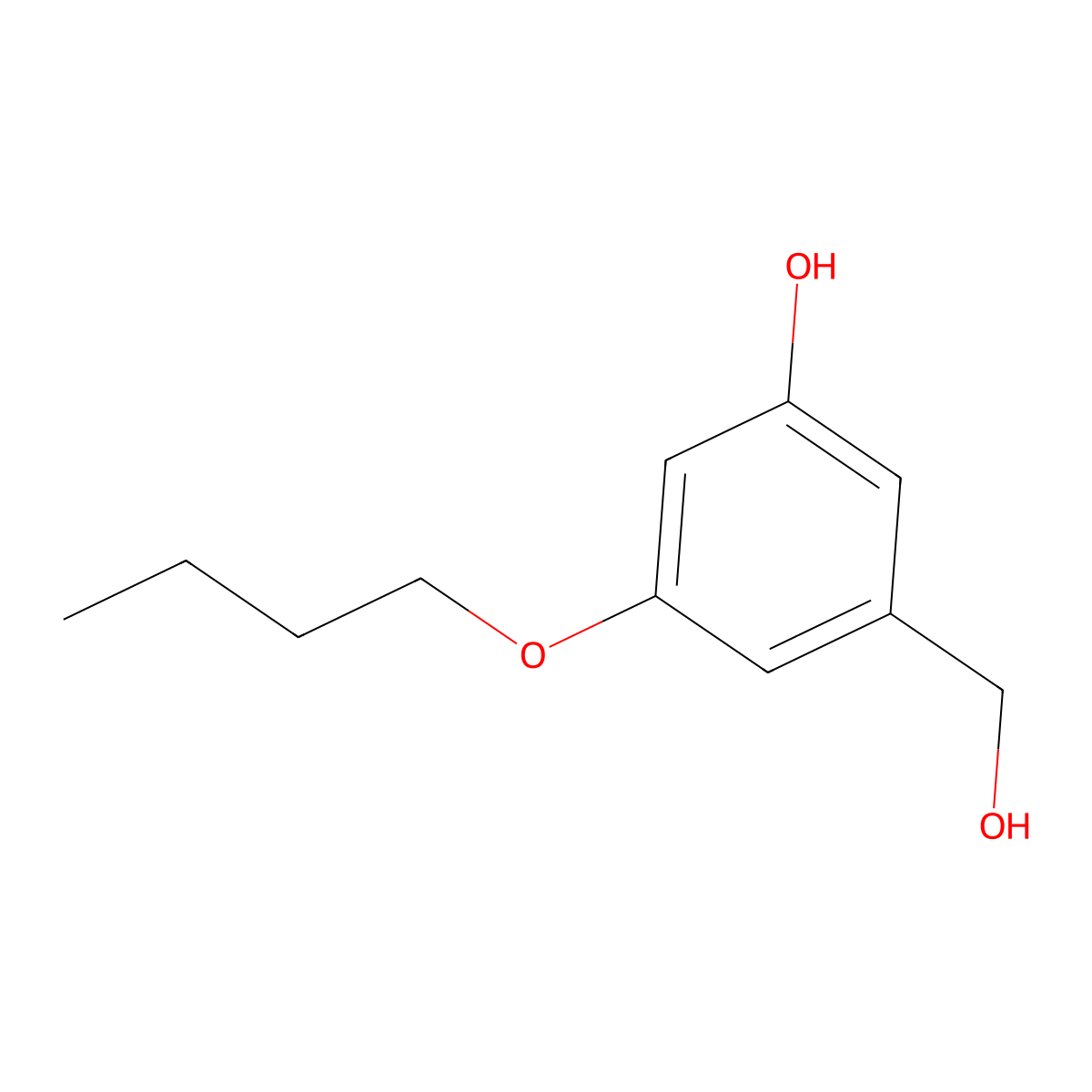 3-Butoxy-5-hydroxybenzenemethanol molecular structure, CAS 350035-56-2