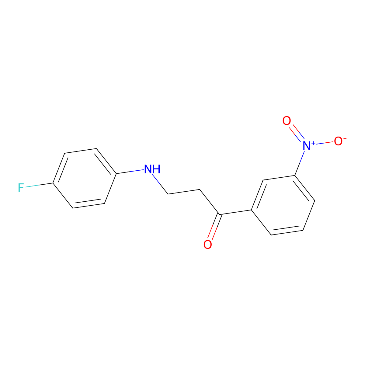 3-(4-Fluoroanilino)-1-(3-nitrophenyl)-1-propanone molecular structure, CAS 350039-84-8
