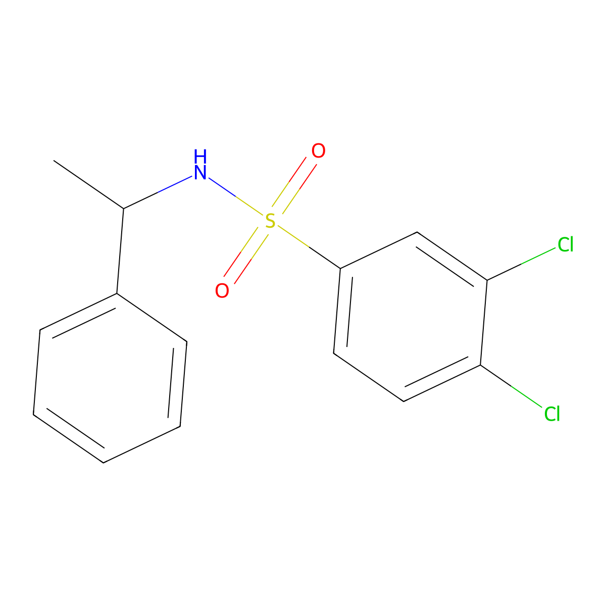 3,4-dichloro-N-(1-phenylethyl)benzene-1-sulfonamide molecular structure, CAS 350046-48-9