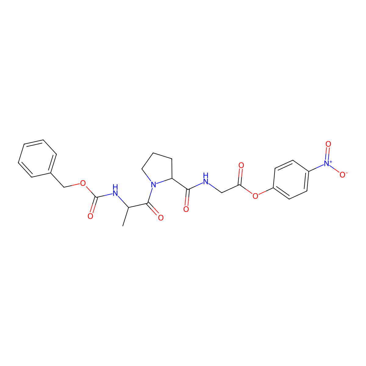 (4-Nitrophenyl) 2-[[1-[2-(phenylmethoxycarbonylamino)propanoyl]pyrrolidine-2-carbonyl]amino]acetate molecular structure, CAS 35006-34-9