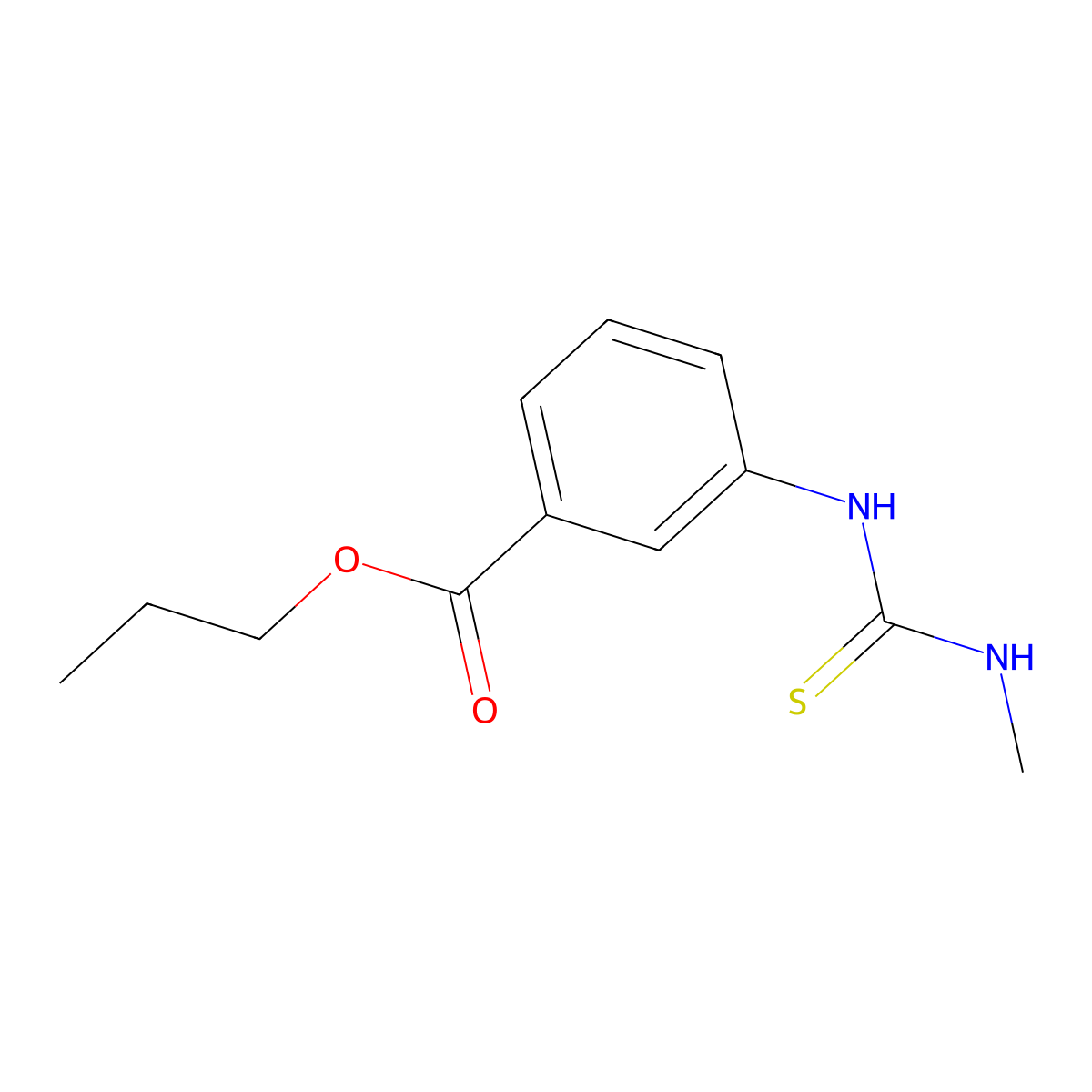 Propyl 3-[(methylcarbamothioyl)amino]benzoate molecular structure, CAS 35006-89-4