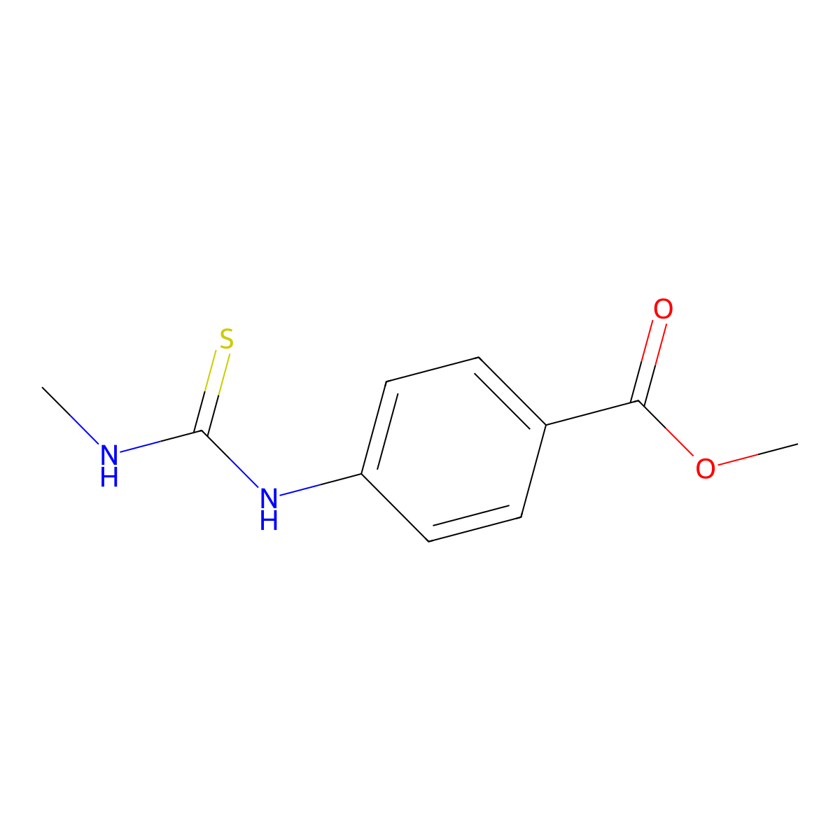 Methyl 4-{[(methylamino)carbothioyl]amino}benzoate molecular structure, CAS 35006-94-1