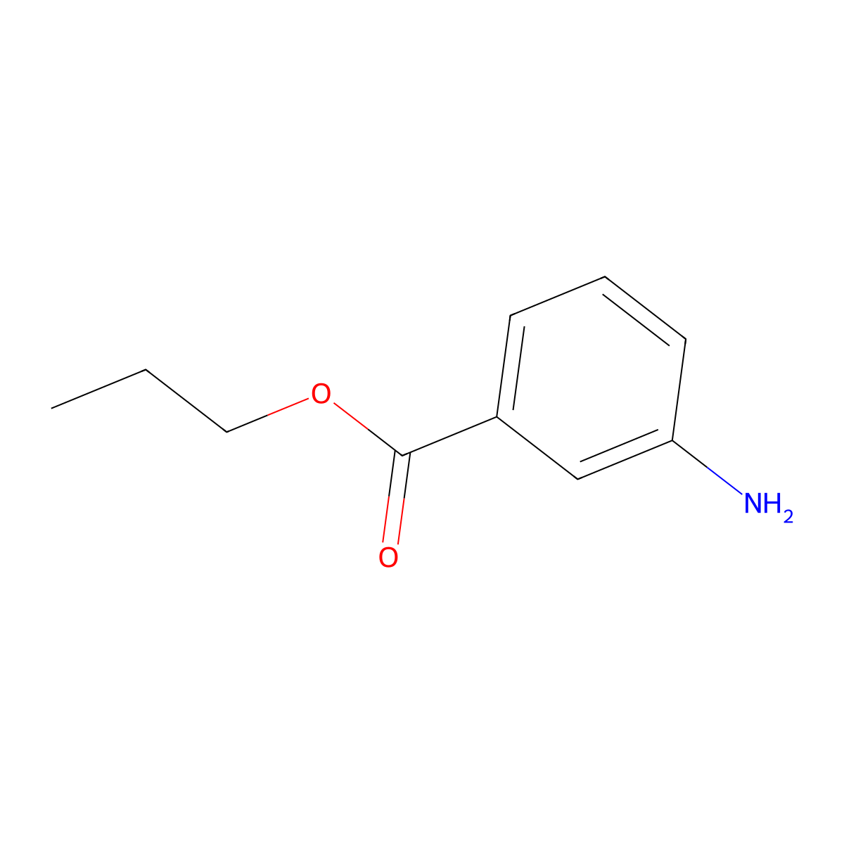 Propyl 3-aminobenzoate molecular structure, CAS 35007-02-4