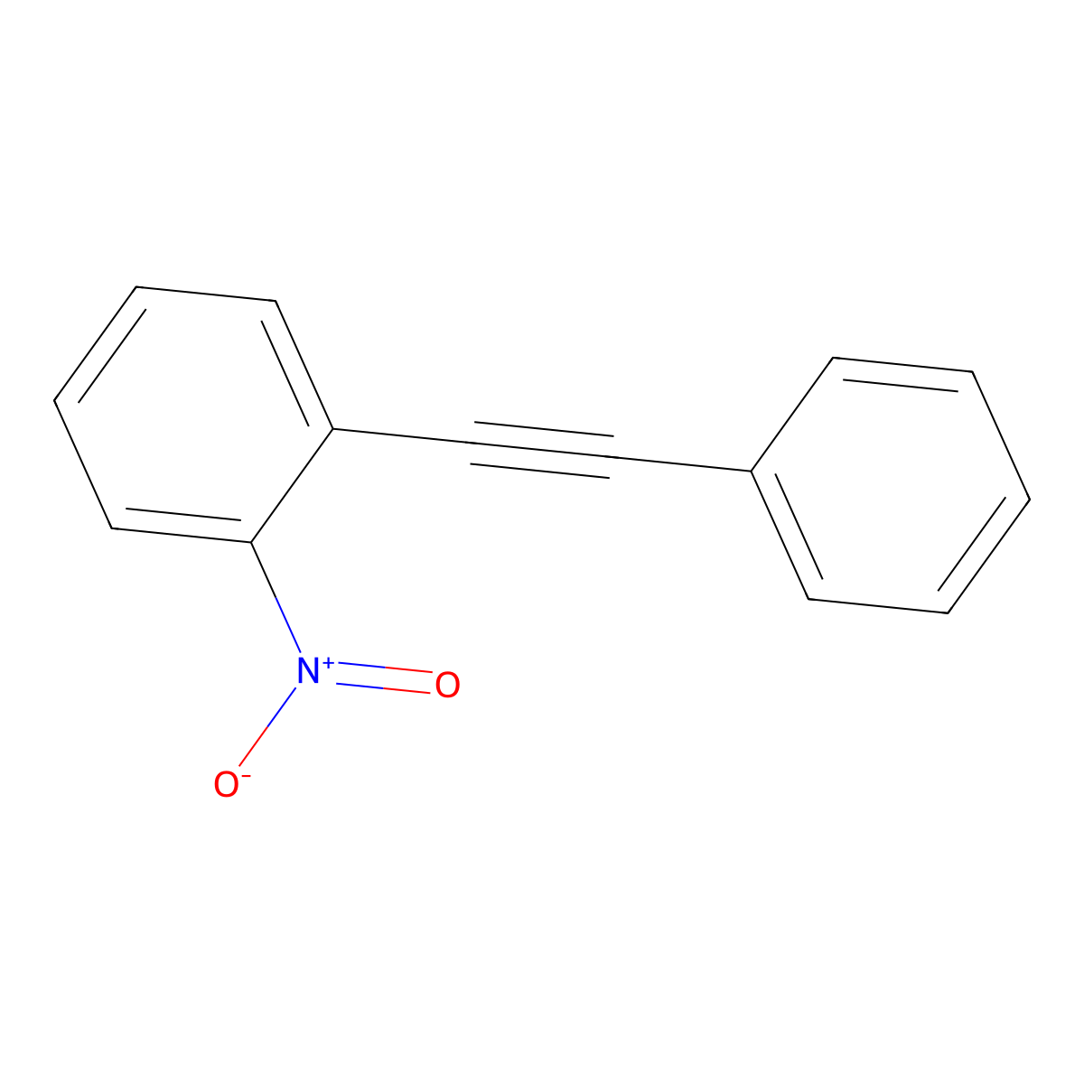 1-Nitro-2-(2-phenylethynyl)benzene molecular structure, CAS 35010-17-4