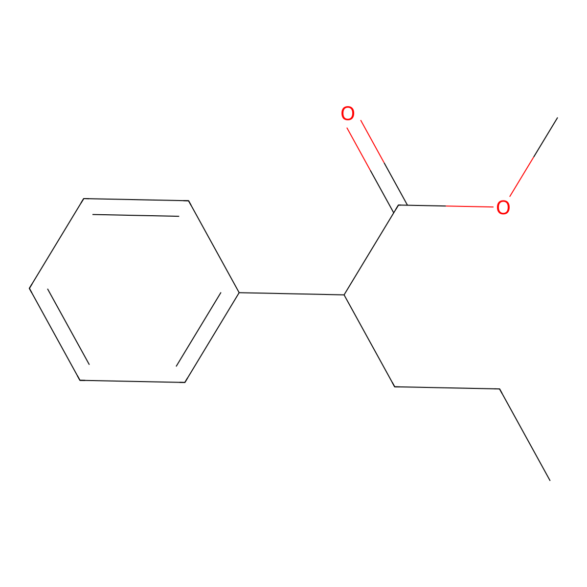 Methyl 2-phenylpentanoate molecular structure, CAS 35010-24-3