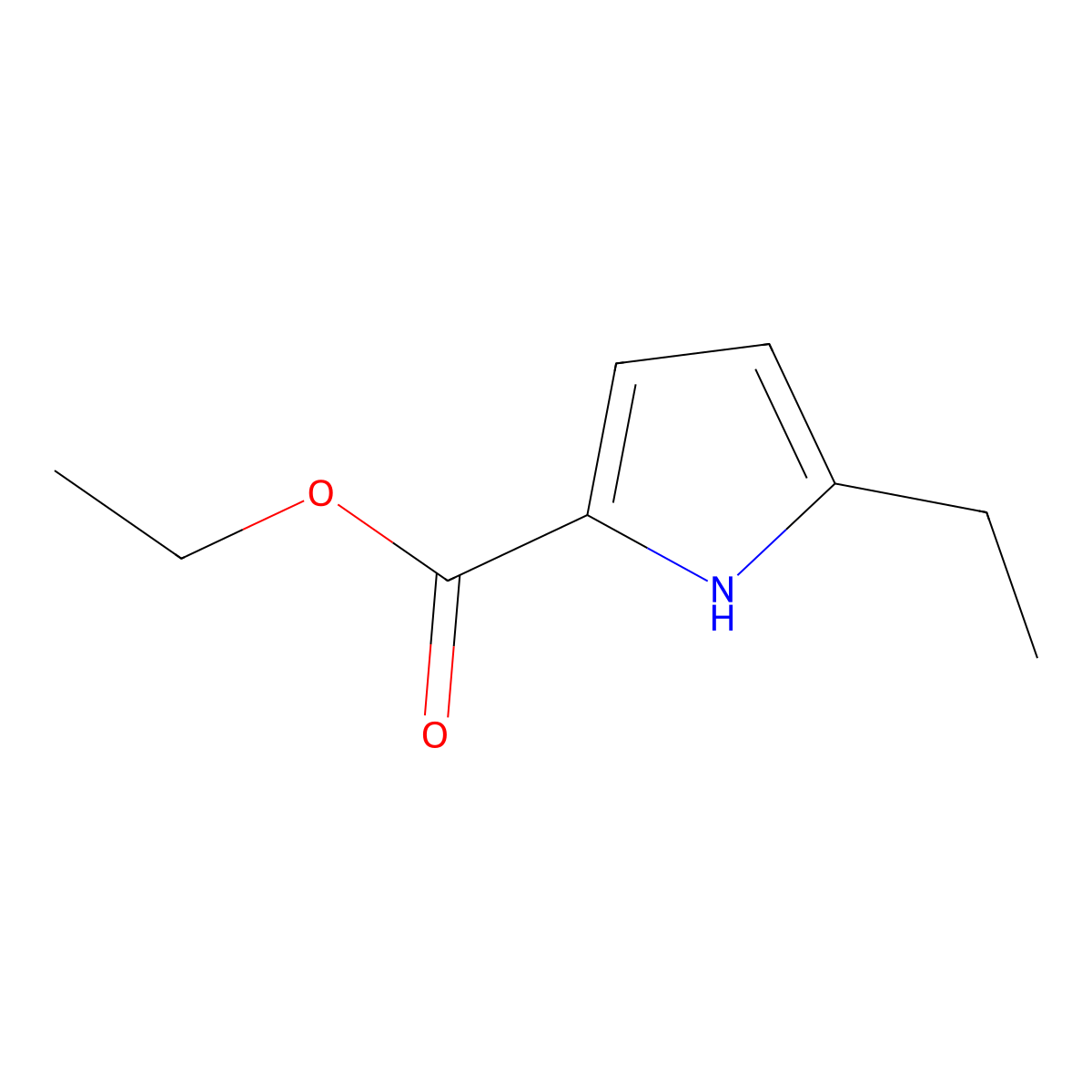 Ethyl 5-ethyl-1H-pyrrole-2-carboxylate molecular structure, CAS 35011-31-5