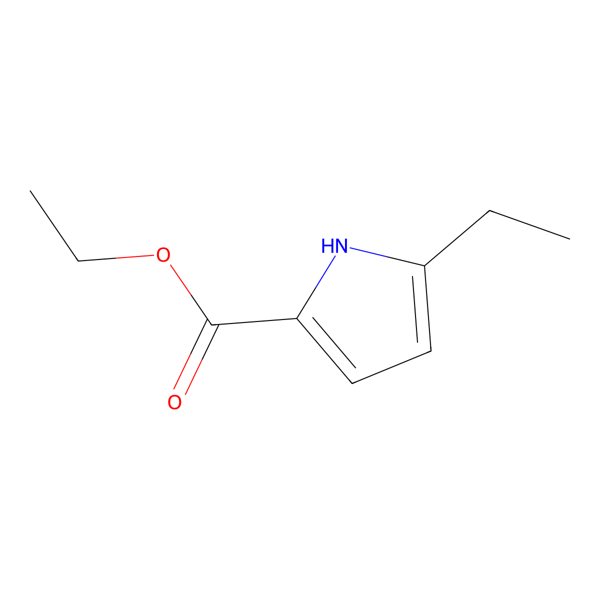 Ethyl 5-ethyl-1H-pyrrole-2-carboxylate molecular structure, CAS 35011-31-5