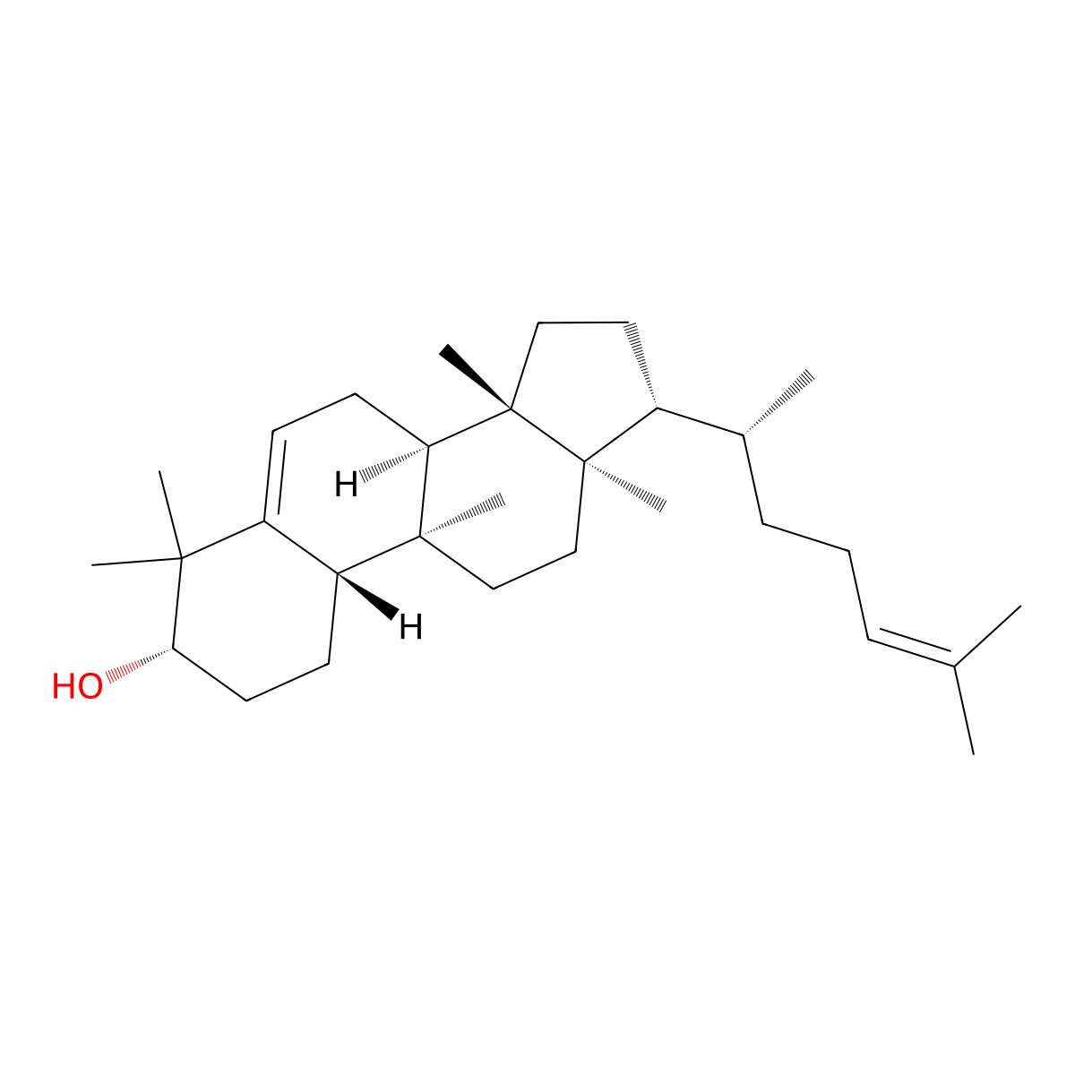Cucurbitadienol molecular structure, CAS 35012-08-9
