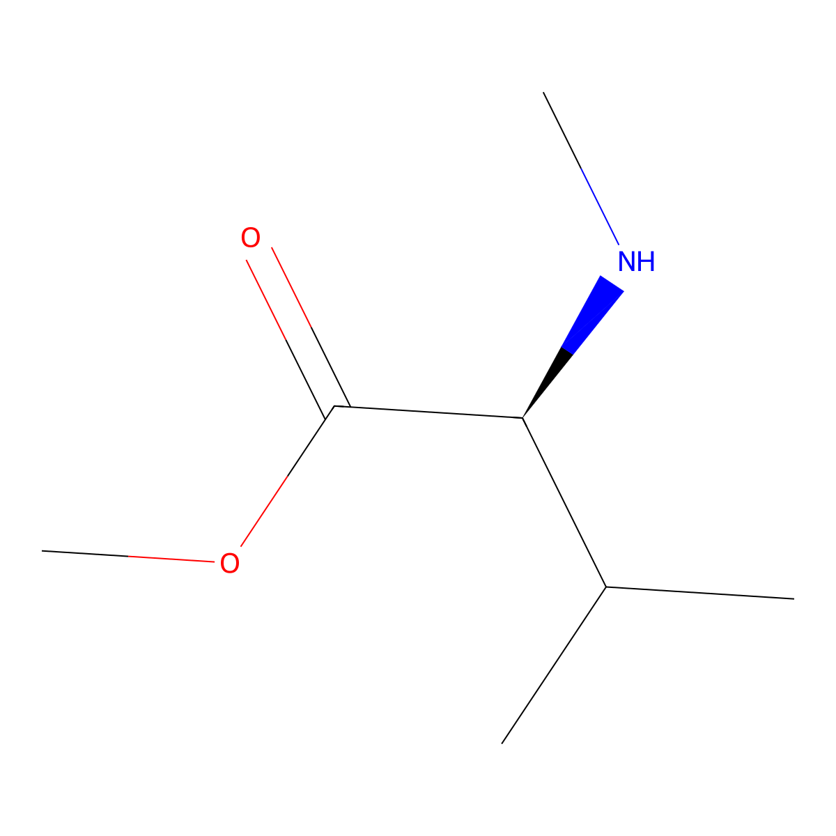 methyl (2S)-3-methyl-2-(methylamino)butanoate molecular structure, CAS 35016-37-6