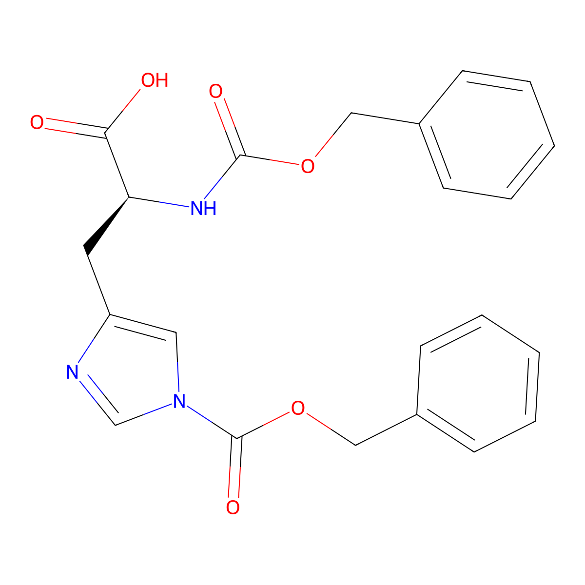 Z-His(Z)-OH molecular structure, CAS 35016-67-2