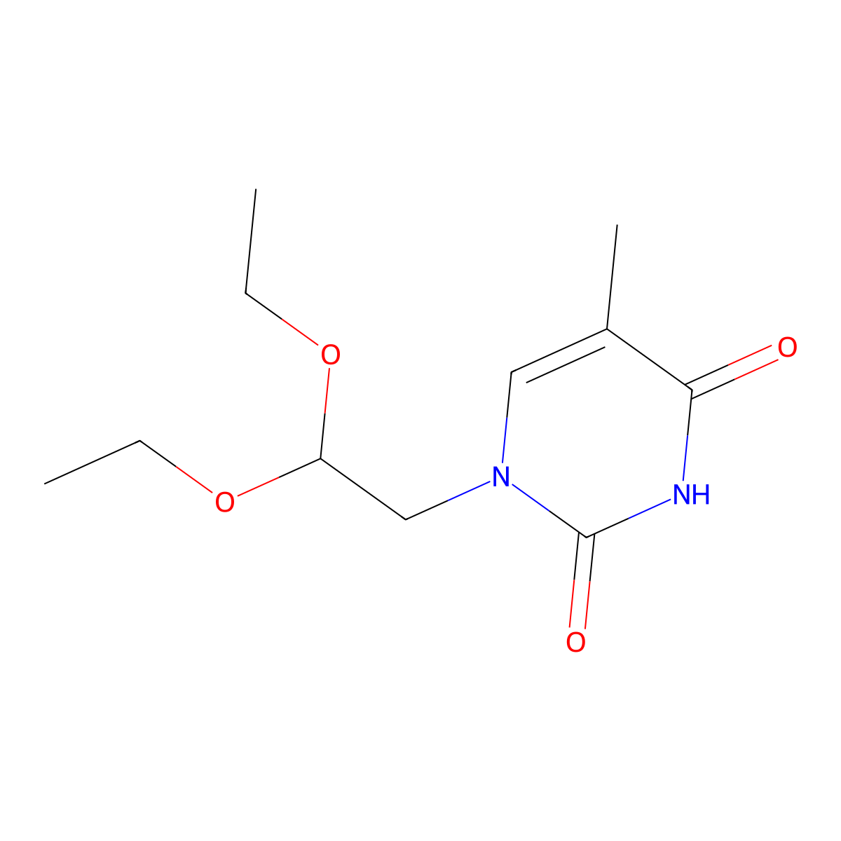 1-(2,2-Diethoxyethyl)-5-methyl-2,4(1H,3H)-pyrimidinedione molecular structure, CAS 35016-79-6