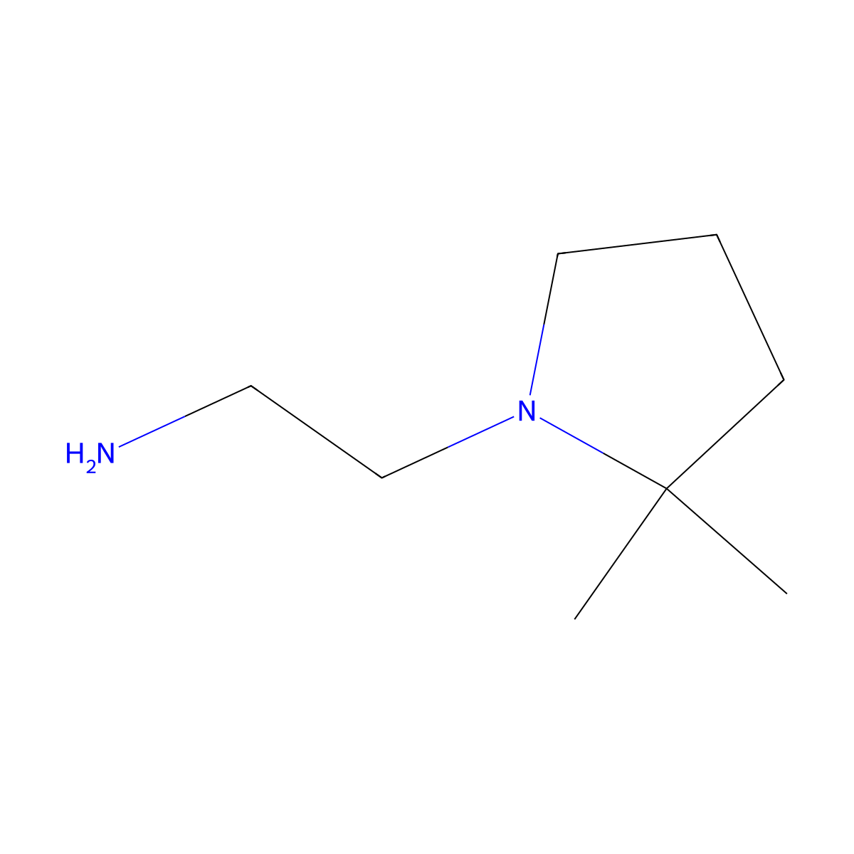 2-(2,2-Dimethylpyrrolidin-1-yl)ethan-1-amine molecular structure, CAS 35018-17-8