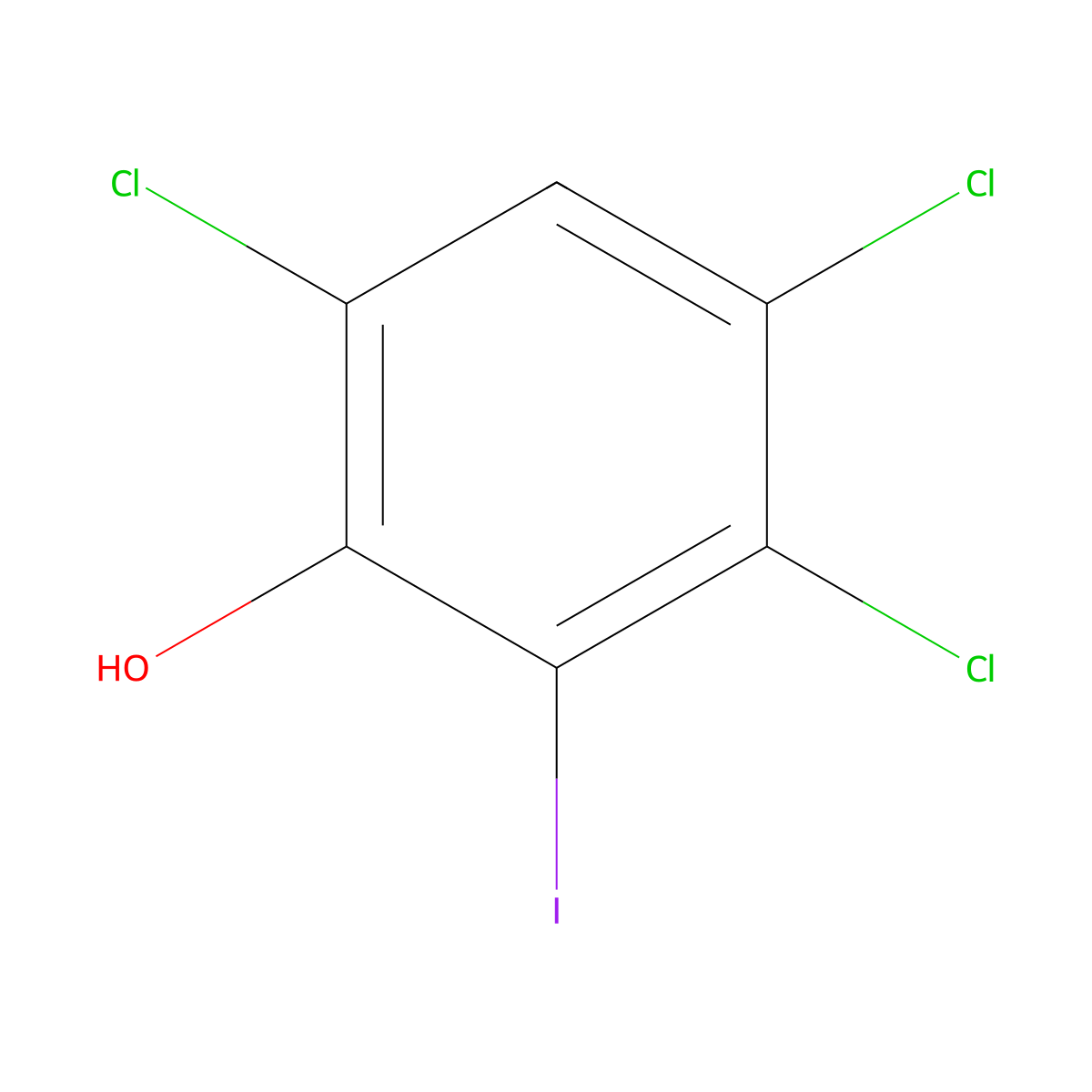 6-Iodo-2,4,5-trichlorophenol molecular structure, CAS 35020-03-2