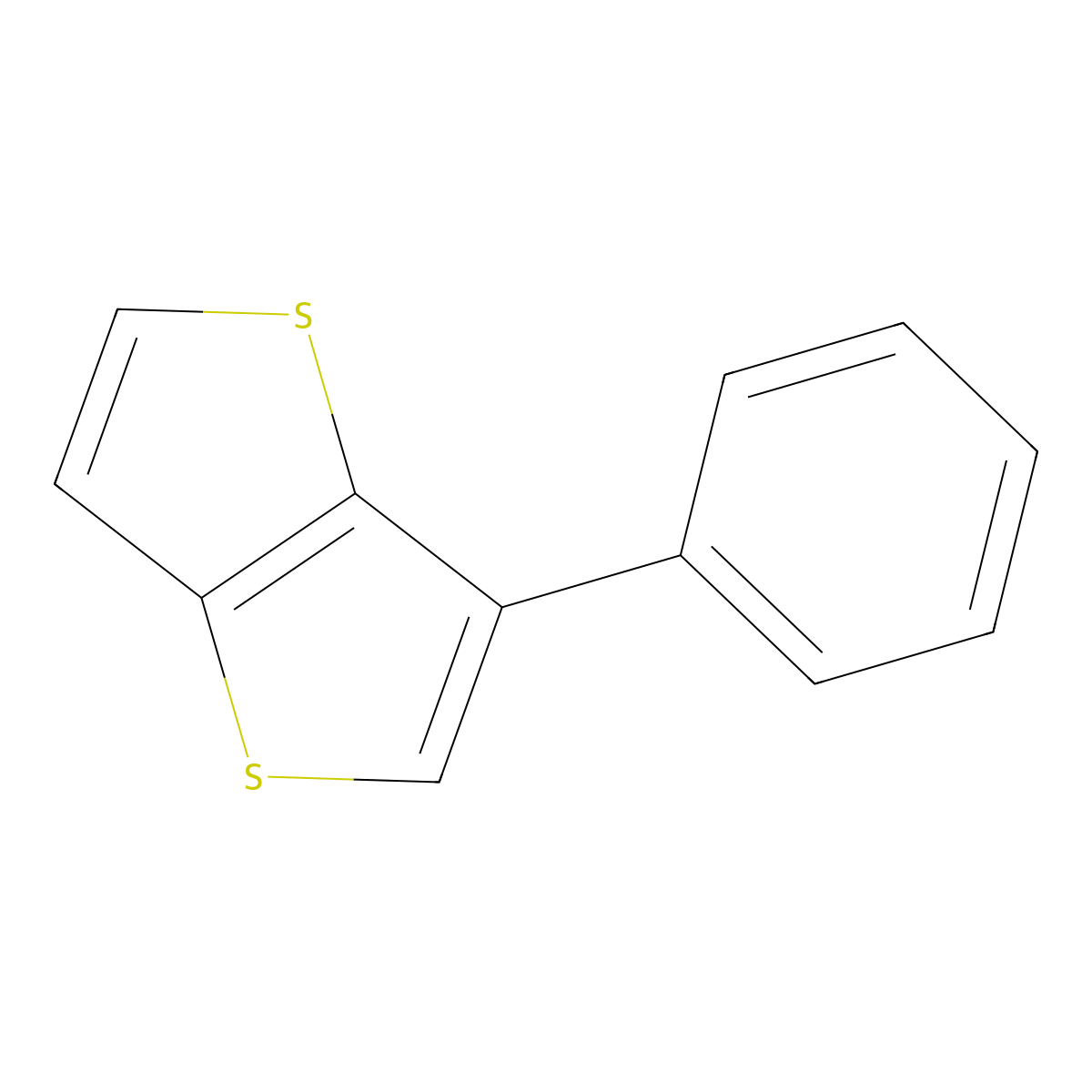 3-Phenylthieno[3,2-b]thiophene molecular structure, CAS 35022-15-2