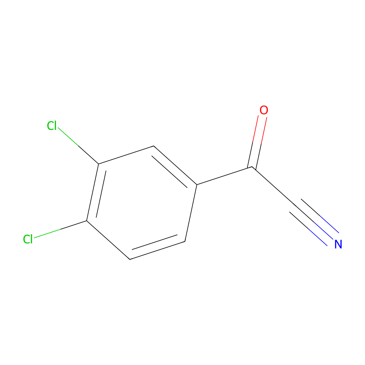 3,4-Dichloro-alpha-oxobenzeneacetonitrile molecular structure, CAS 35022-44-7