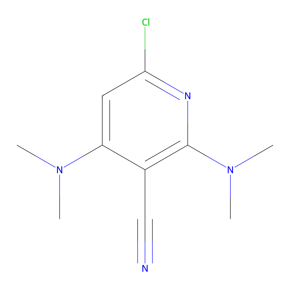 6-Chloro-2,4-bis(dimethylamino)pyridine-3-carbonitrile molecular structure, CAS 35022-97-0