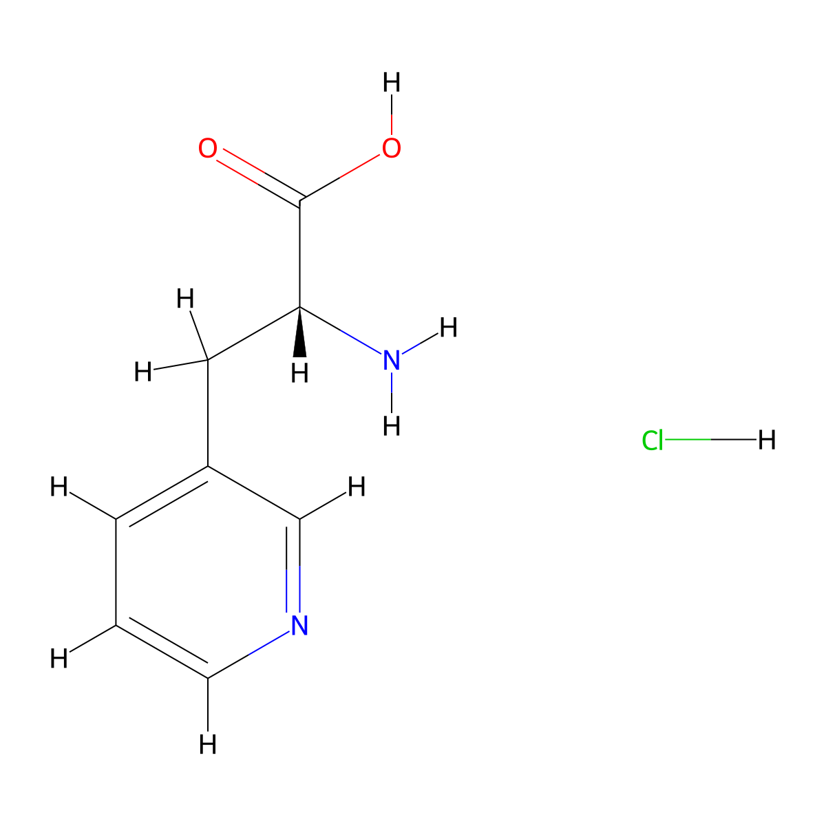 (R)-2-Amino-3-(pyridin-3-yl)propanoic acid hydrochloride molecular structure, CAS 350228-35-2