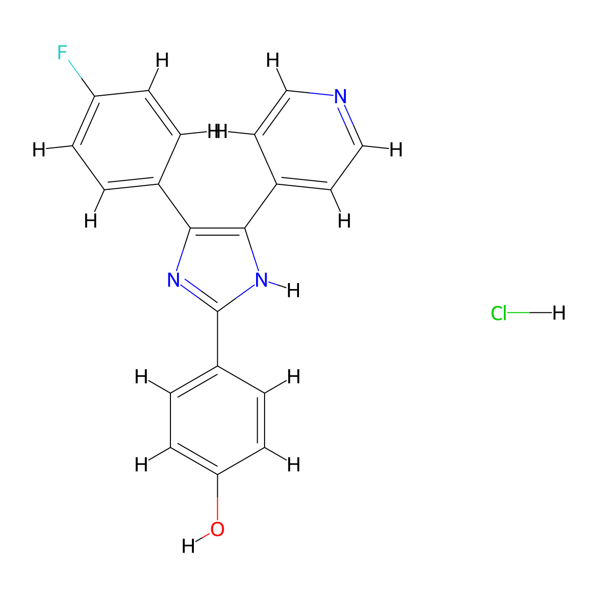 SB 202190 Hydrochloride molecular structure, CAS 350228-36-3
