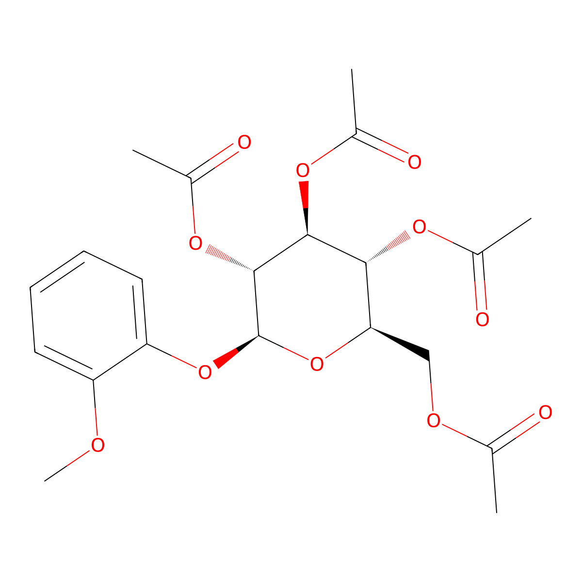 Glucopyranoside, (o-methoxyphenyl), tetraacetate, beta- molecular structure, CAS 35023-63-3