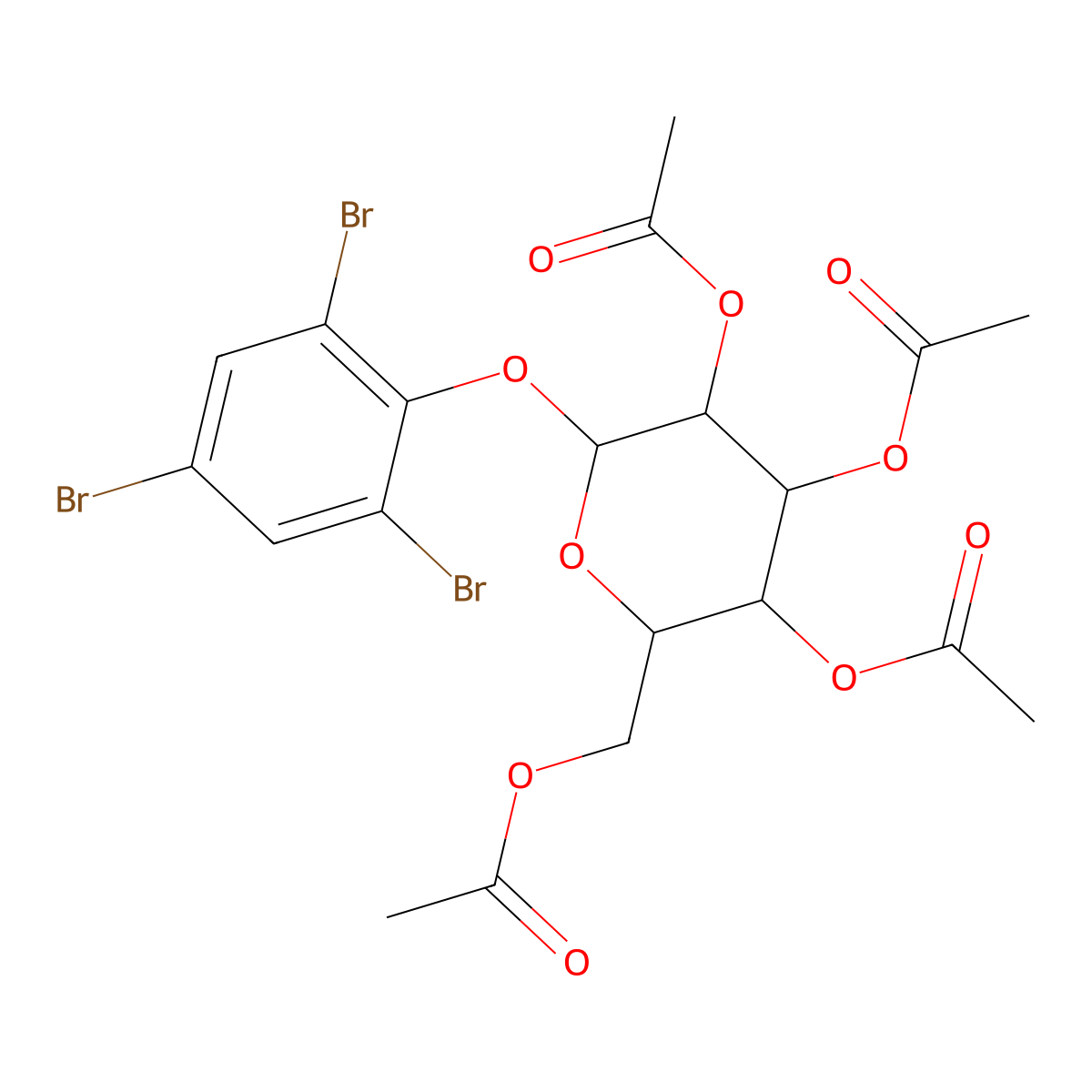 [3,4,5-Triacetyloxy-6-(2,4,6-tribromophenoxy)oxan-2-yl]methyl acetate molecular structure, CAS 35023-70-2