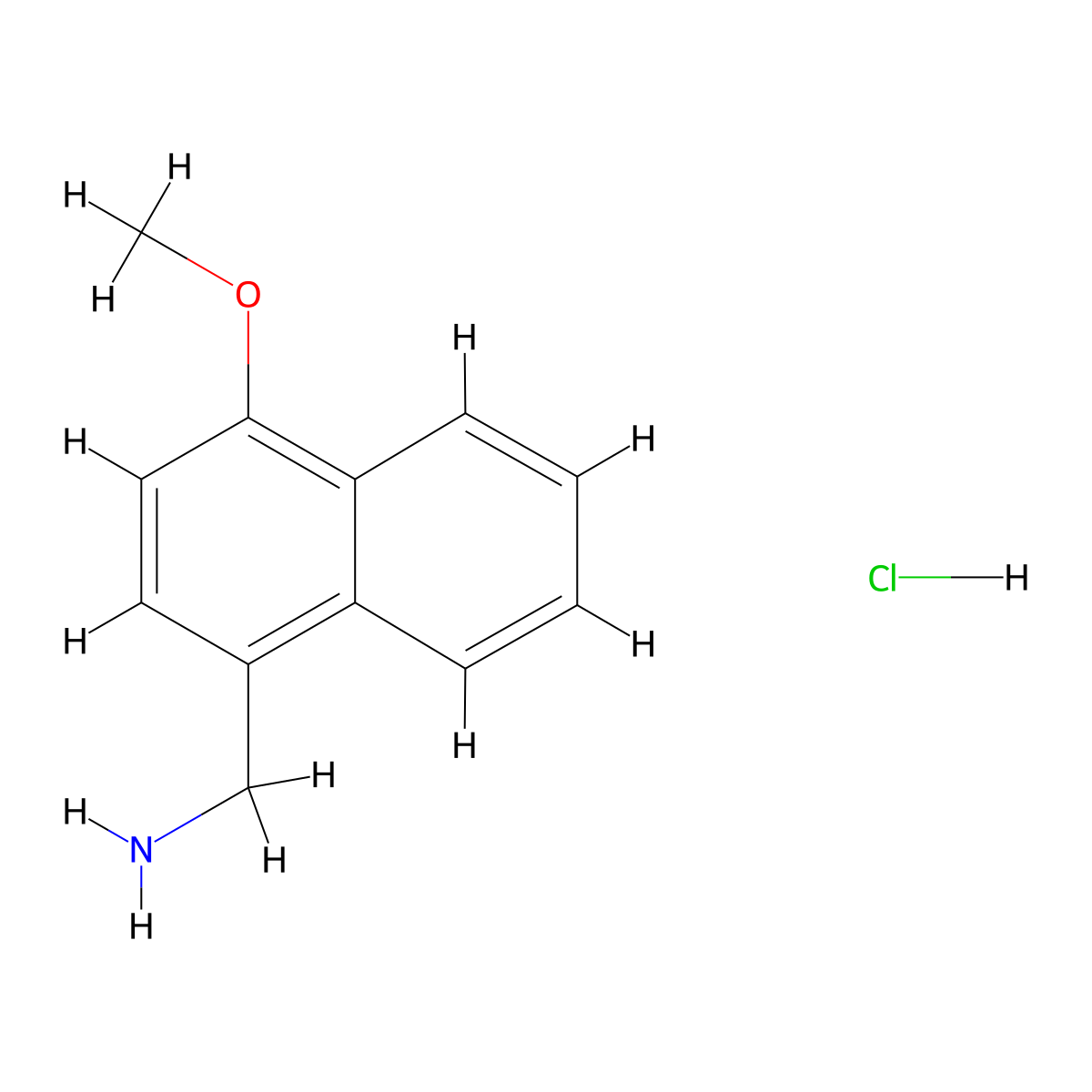 (4-Methoxynaphthalen-1-yl)methanamine hydrochloride molecular structure, CAS 350234-24-1