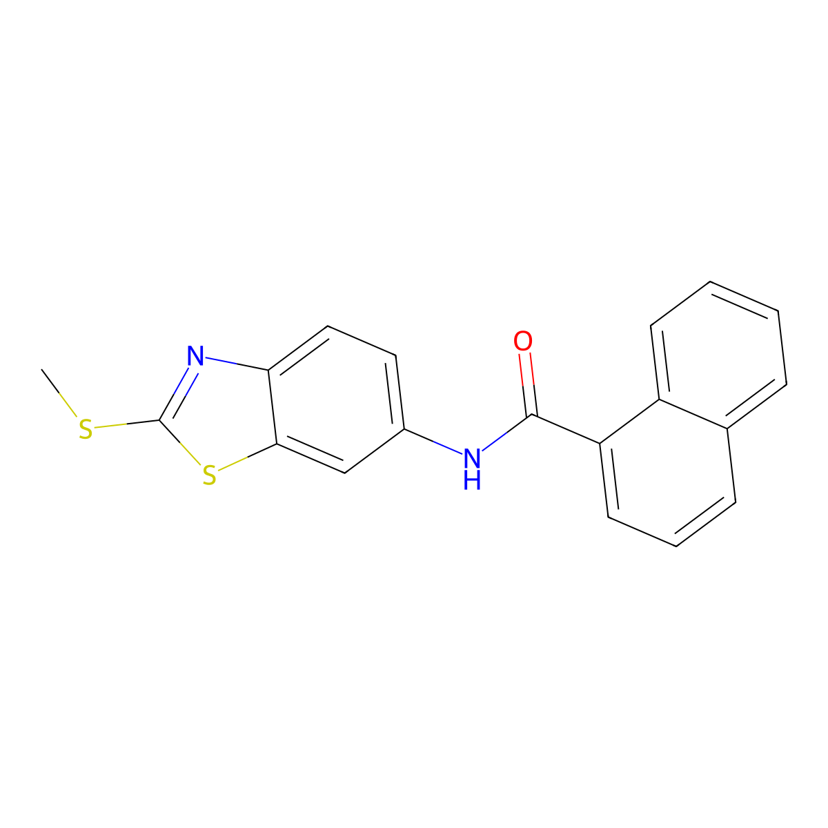 N-(2-methylsulfanyl-1,3-benzothiazol-6-yl)naphthalene-1-carboxamide molecular structure, CAS 350246-98-9