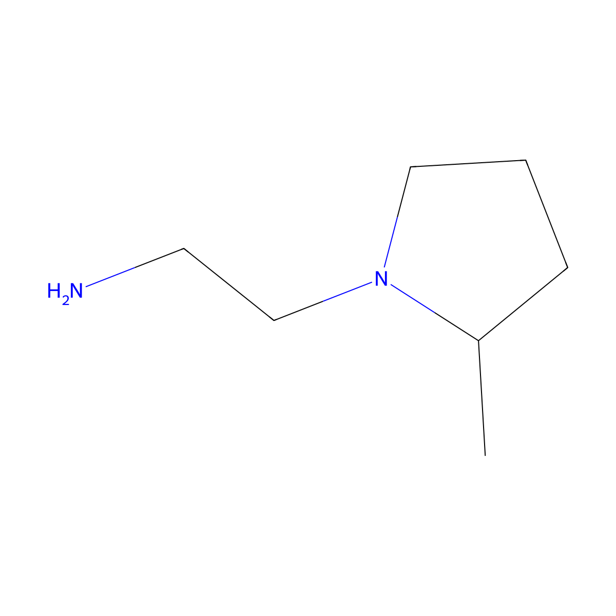 2-(2-Methylpyrrolidin-1-yl)ethan-1-amine molecular structure, CAS 35025-84-4