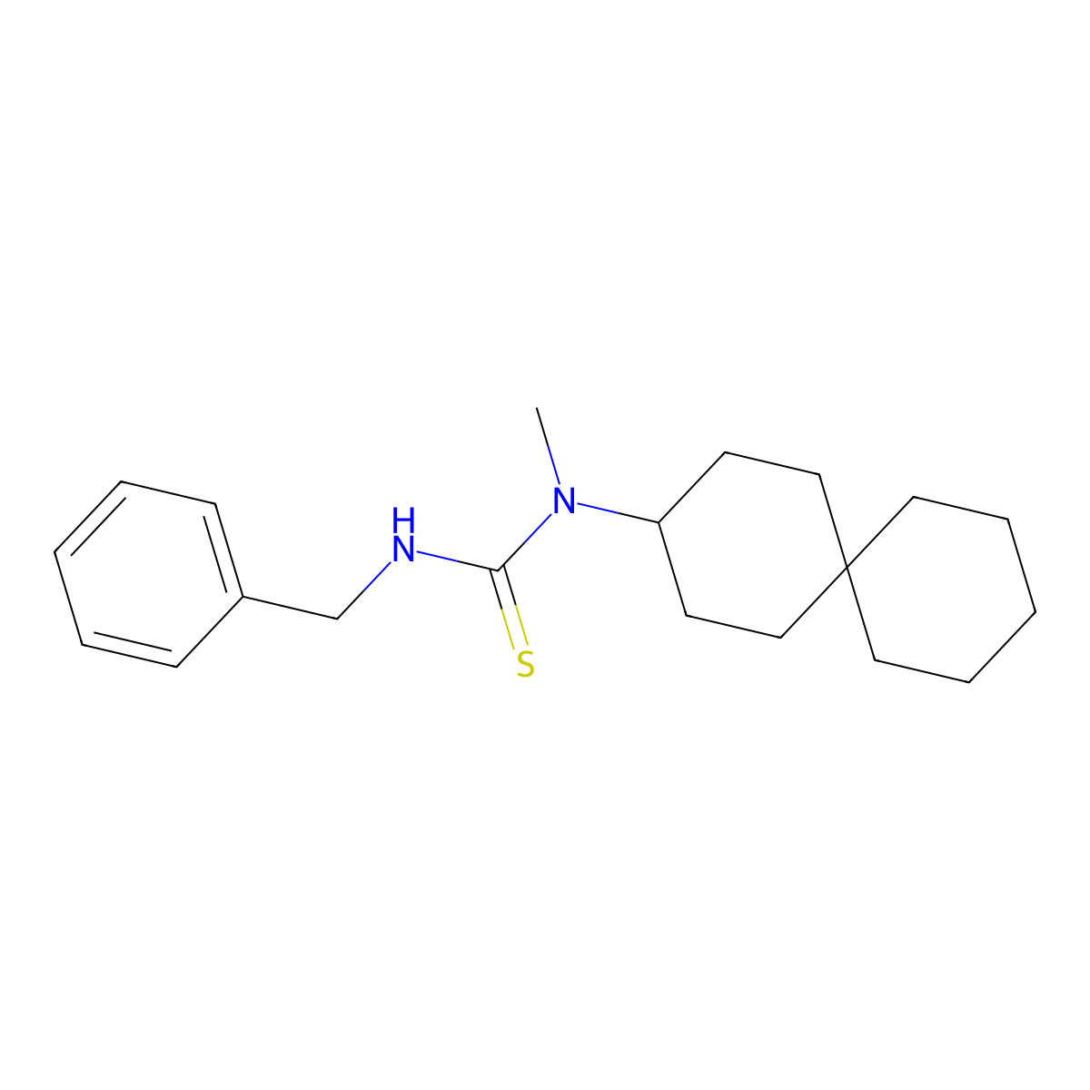 3-Benzyl-1-methyl-1-spiro[5.5]undec-3-ylthiourea molecular structure, CAS 350254-29-4