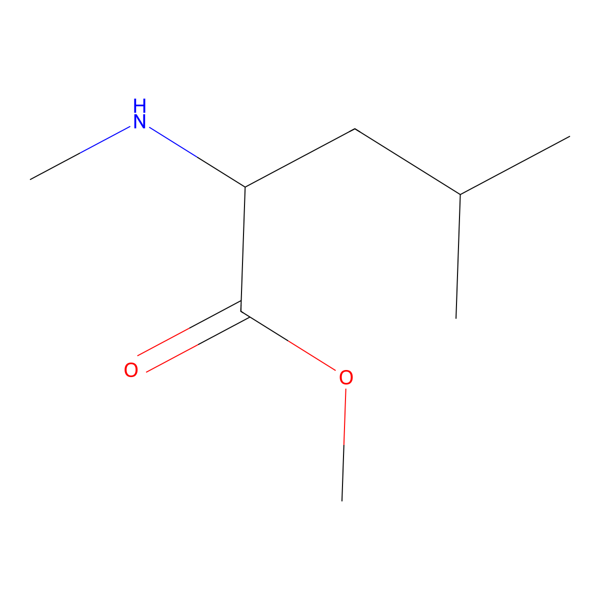 Methyl 4-methyl-2-(methylamino)pentanoate molecular structure, CAS 35026-08-5