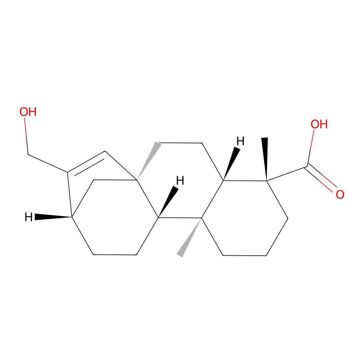 17-Hydroxy-ent-kaur-15-en-19-oic acid molecular structure, CAS 35030-38-7