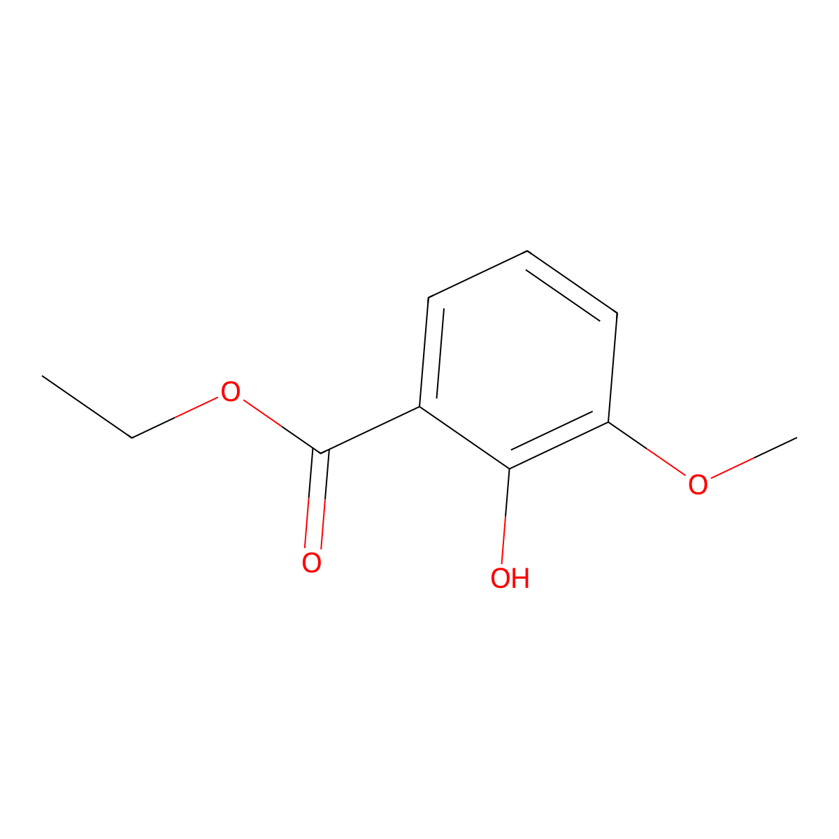 Ethyl 2-hydroxy-3-methoxybenzoate molecular structure, CAS 35030-98-9