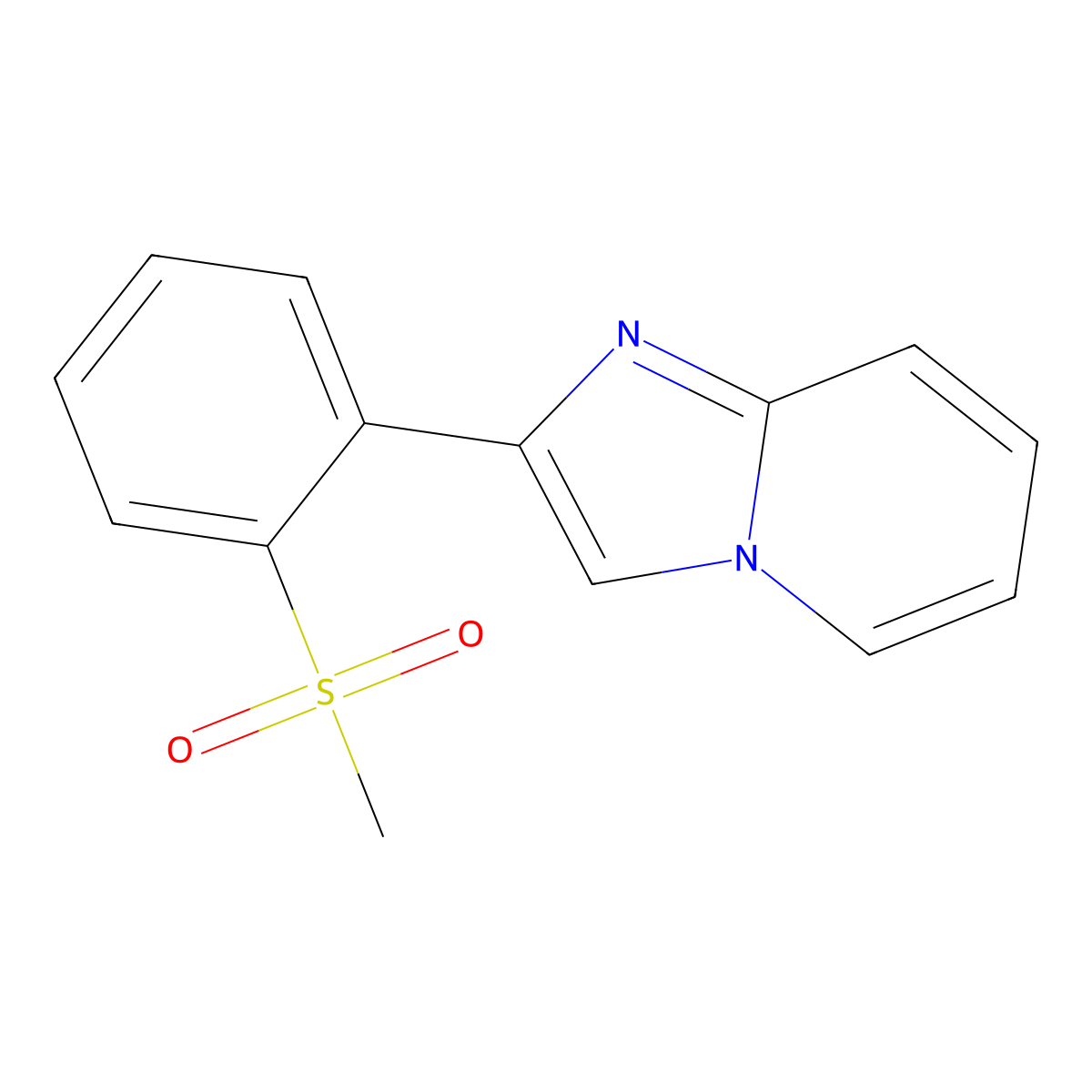 Imidazo(1,2-a)pyridine, 2-(o-(methylsulfonyl)phenyl)- molecular structure, CAS 3504-04-9